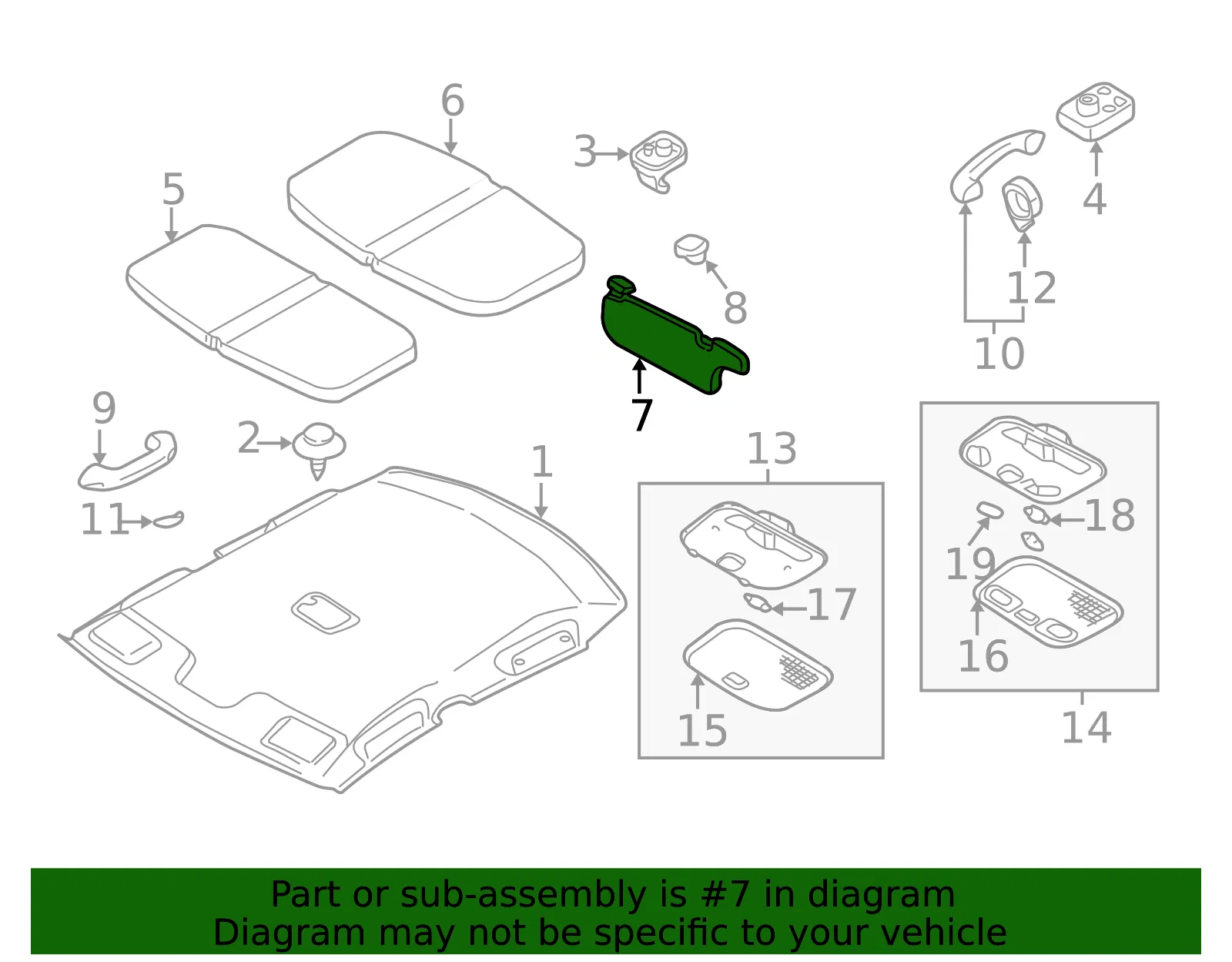 Sun-Visor - Passenger Side (RH) - Mazda (BL8E-69-270B-80) - view 2