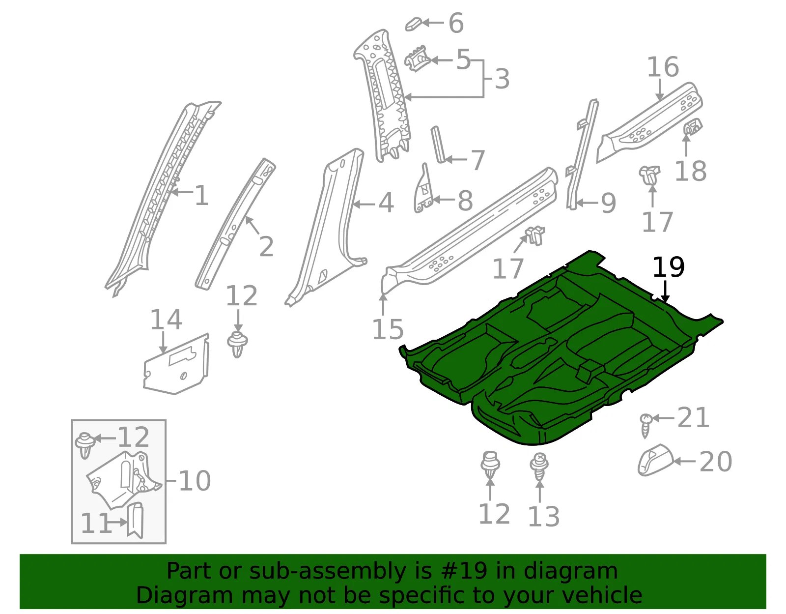 Mat Floor - MAZDA (BN5V68670B02) - view 2