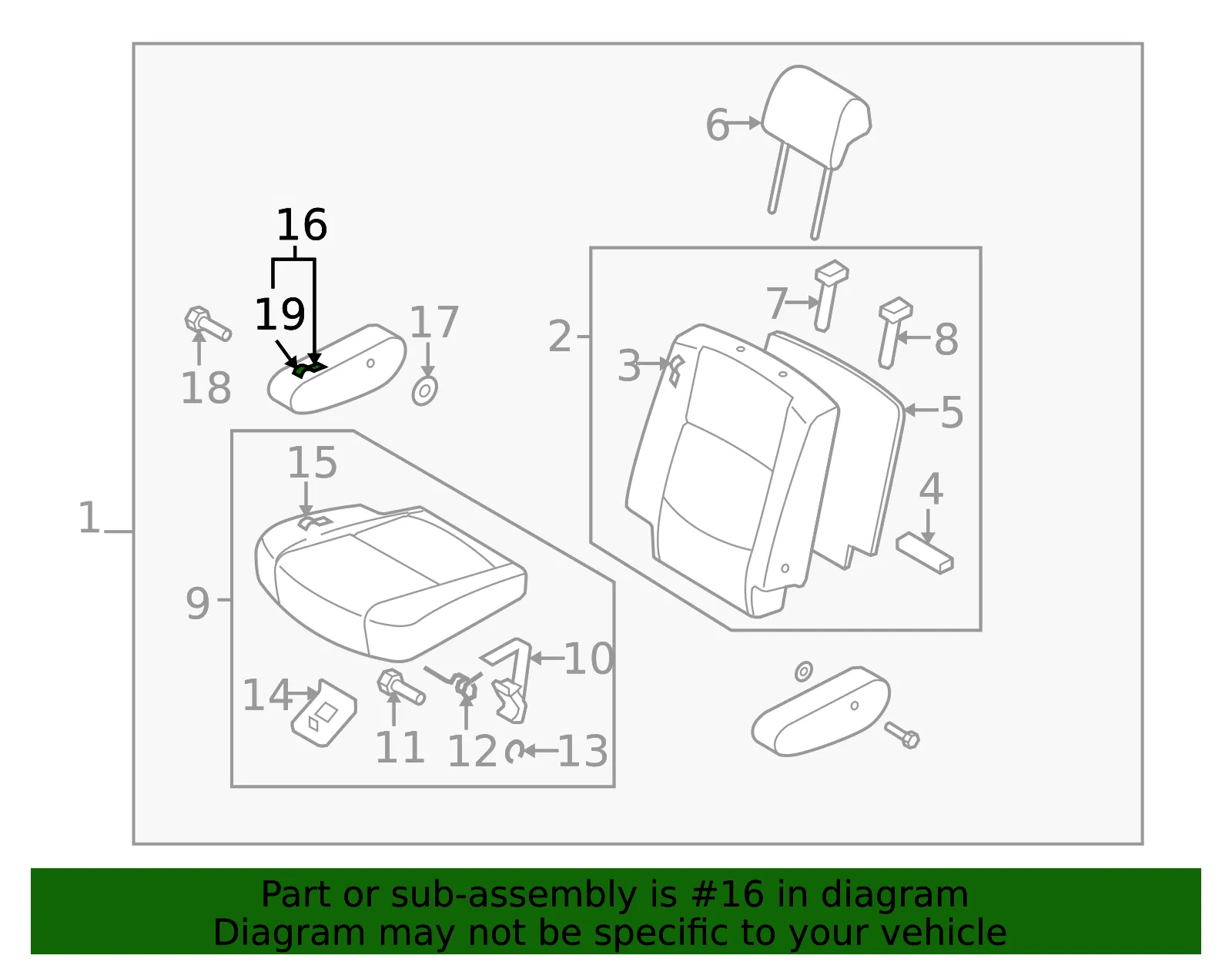 ARMREST RR SEAT NO 4 - MAZDA (C322882D0A02) - view 2