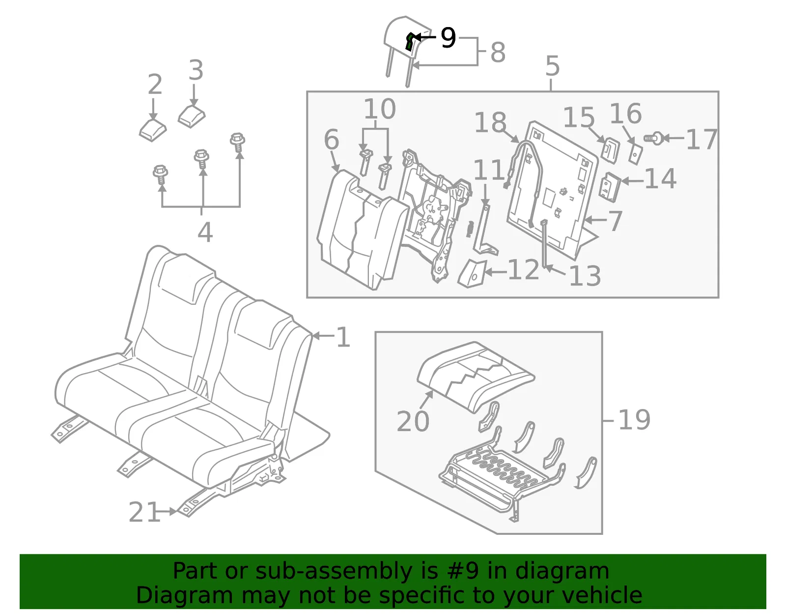 TRIM HEAD REST RR - MAZDA (C3458834134) - view 2