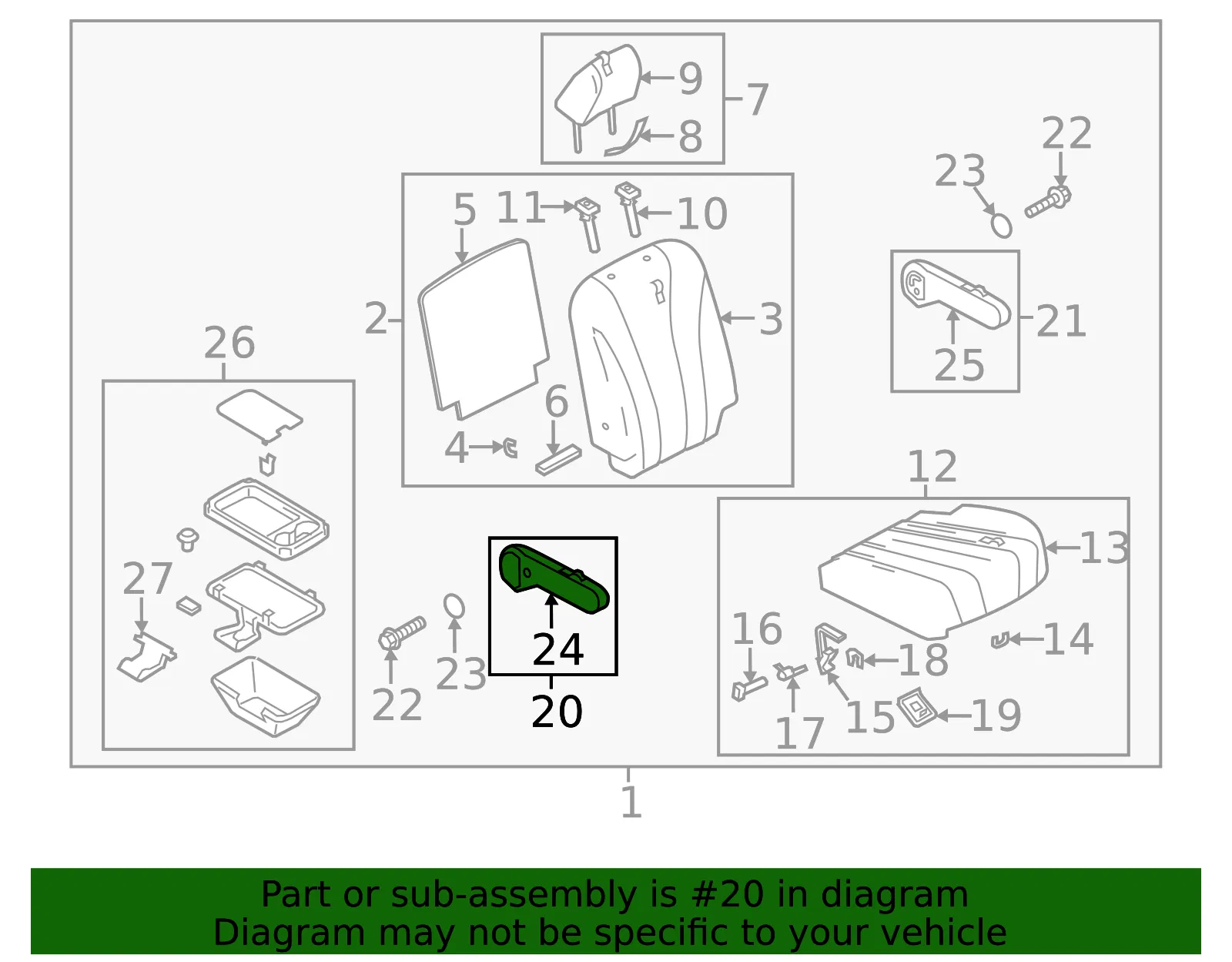 Armrest - Driver's Side (LH) - Mazda (C513-88-2A0-34) - view 2