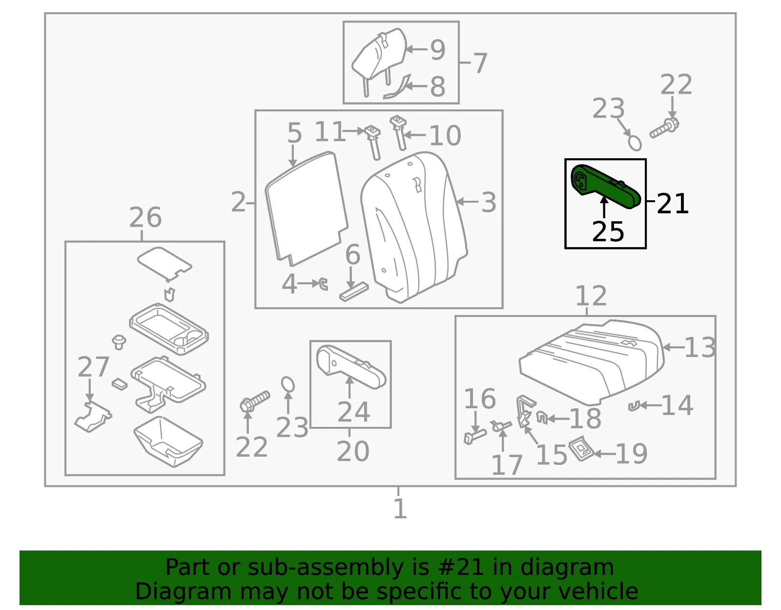 Armrest - Passenger Side (RH) - Mazda (C597-88-2D0-02) - view 2