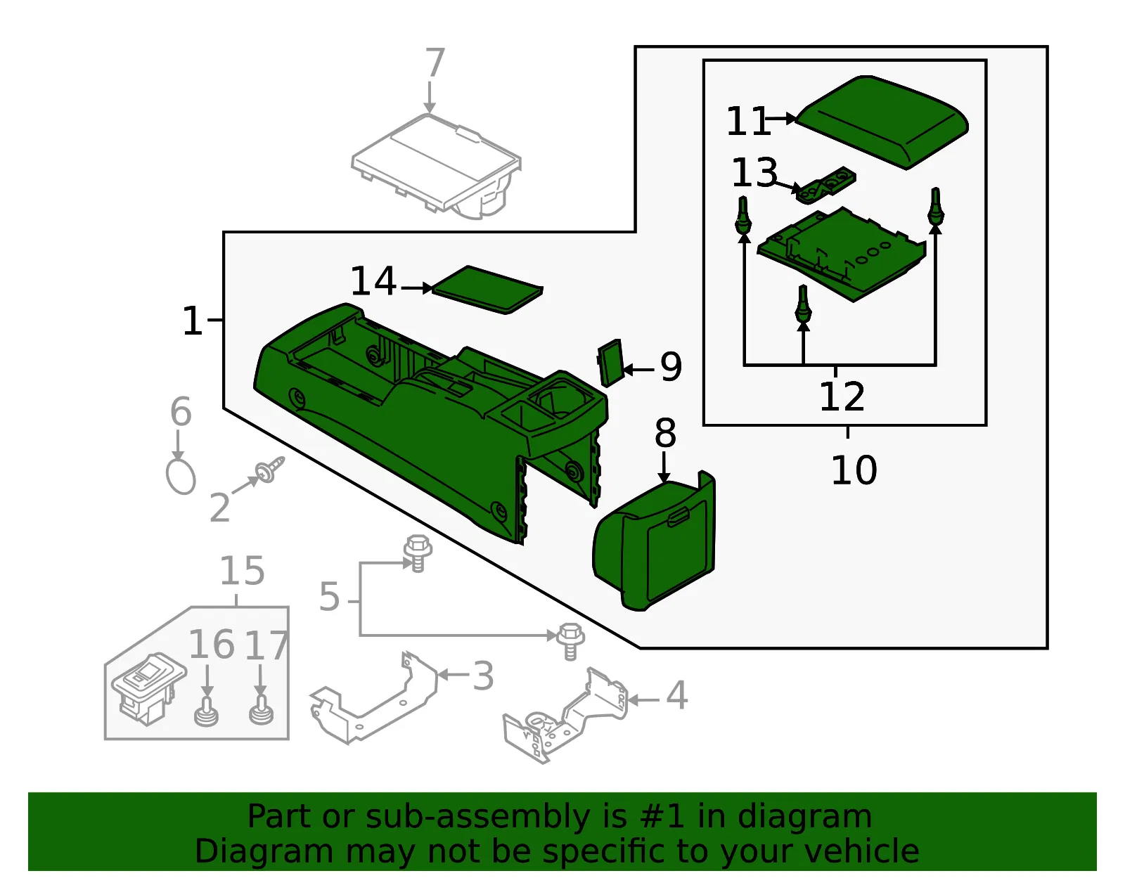 CONSOLE REAR - MAZDA (CC2964420F34) - view 2