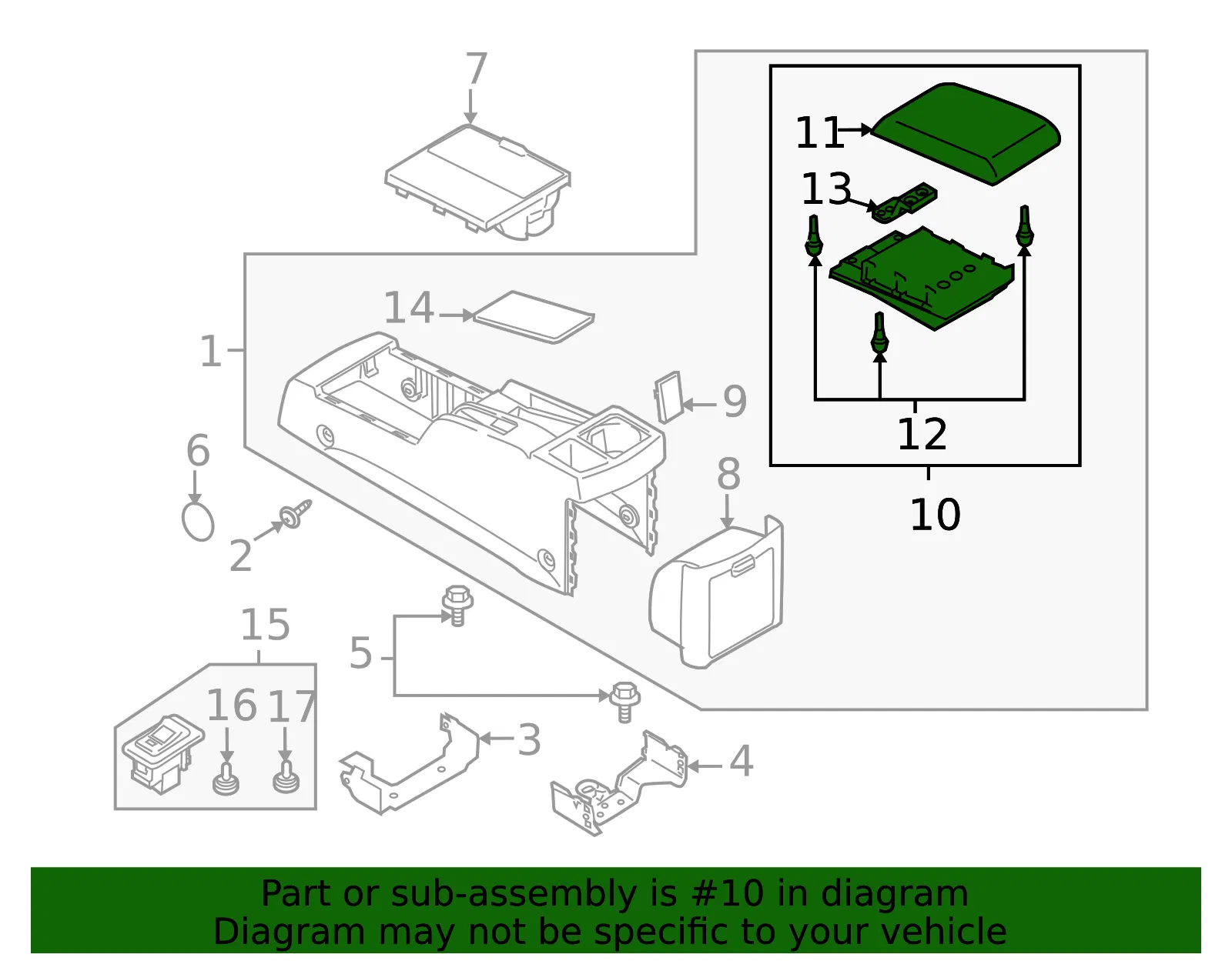 LID CONSOLE - MAZDA (CC2964450B34) - view 2