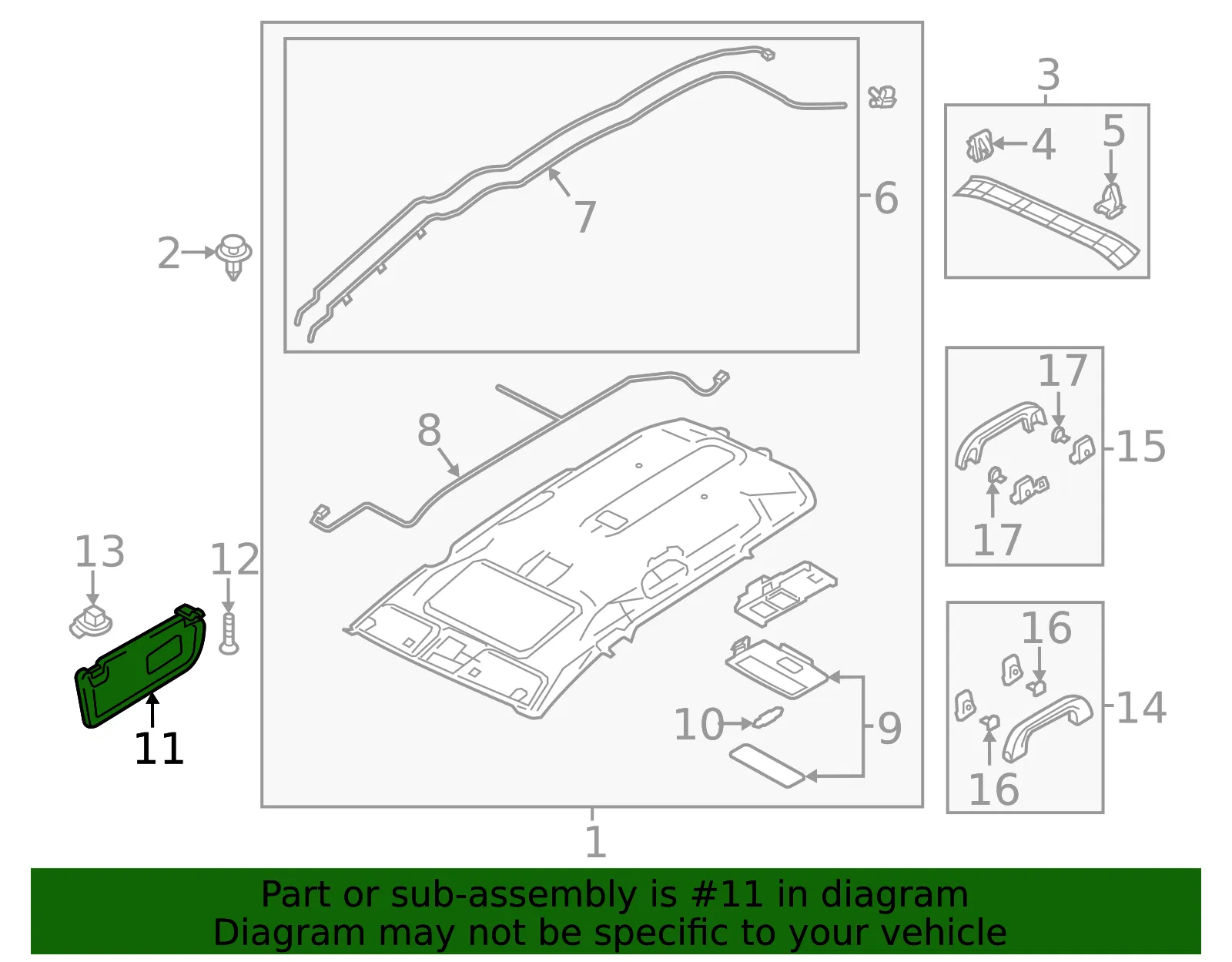 Sun-Visor - Passenger Side (RH) - Mazda (CC43-69-270D-75) - view 3
