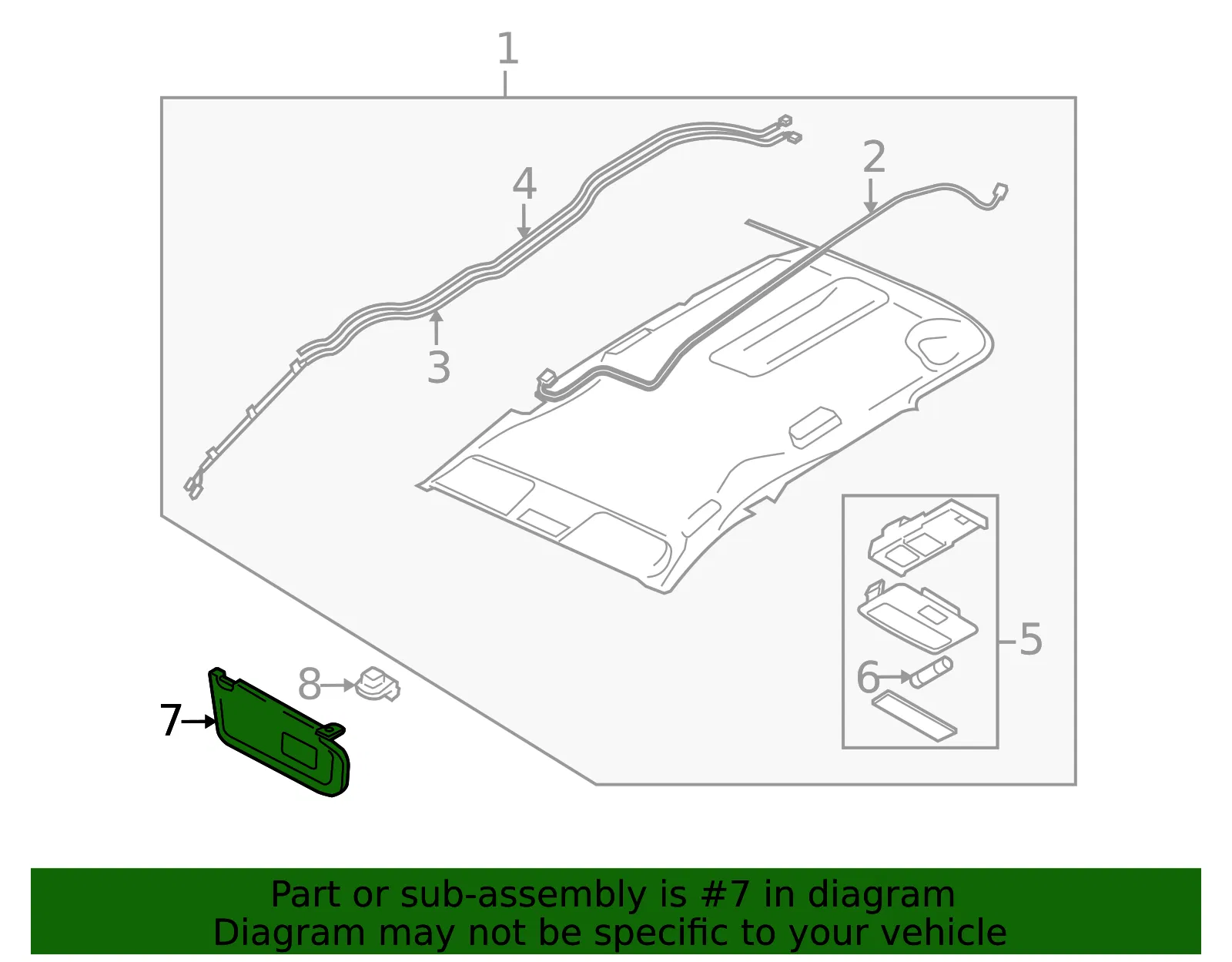 Sun-Visor - Driver's Side (LH) - Mazda (CC43-69-320D-77) - view 2