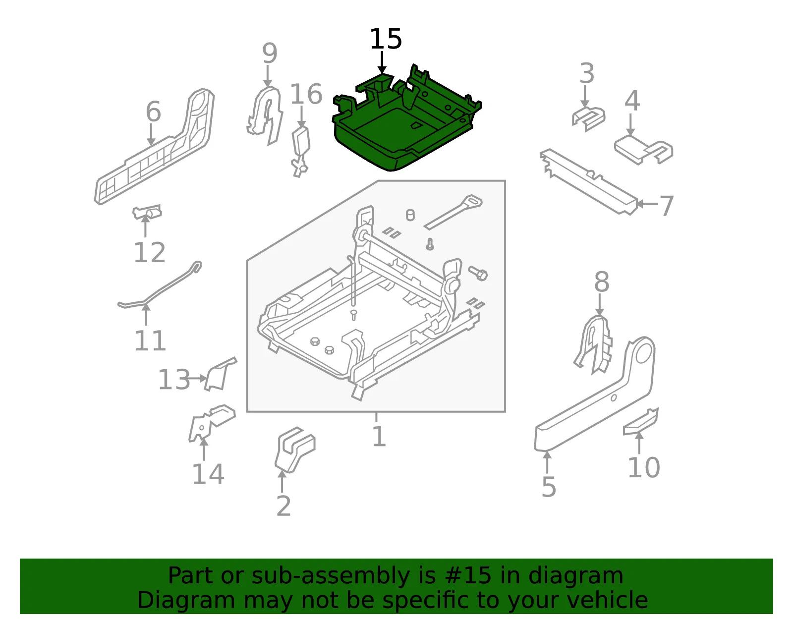 TRAY L SEAT - MAZDA (CC43881F5A34) - view 2