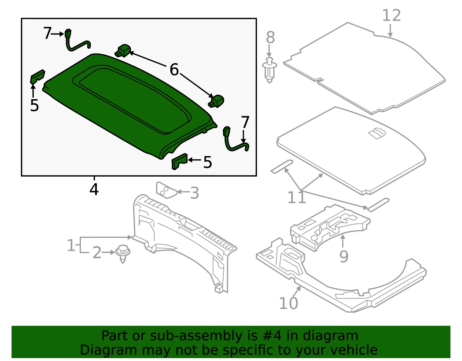 Package Tray Trim - Mazda (D10E-68-310-02) - view 5