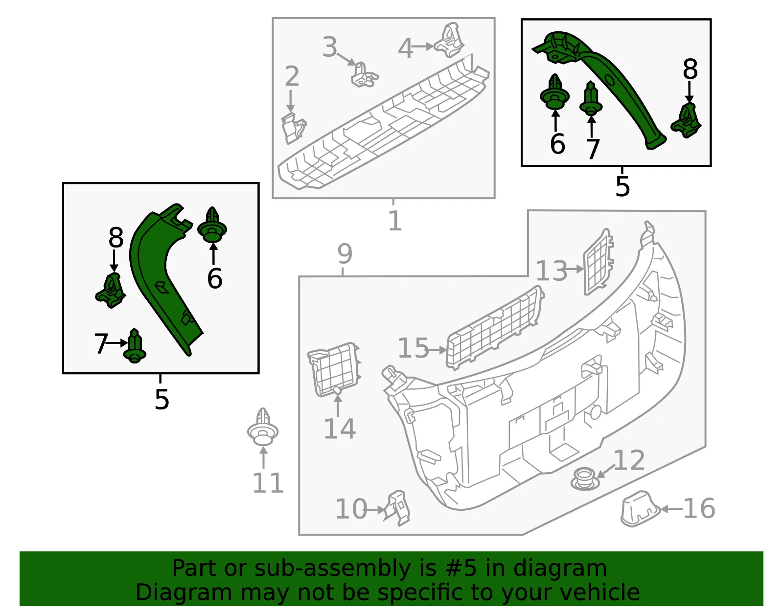 Side Trim - Passenger Side (RH) - Mazda (D10E-68-940) - view 2