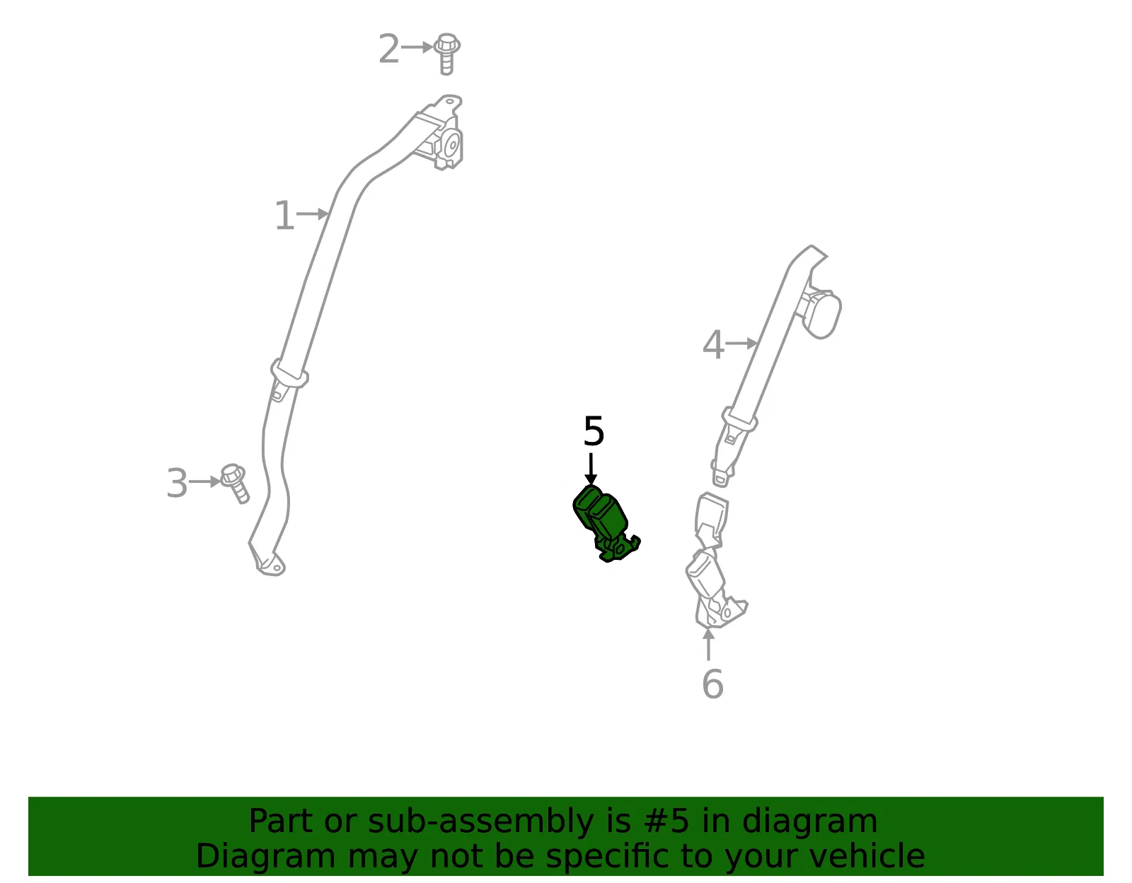 Buckle - Passenger Side (RH) - Mazda (D1YE-57-720) - view 2