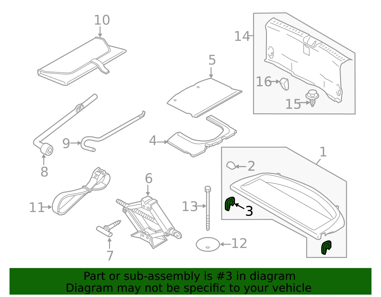 Side Shelf - Passenger Side (RH) - Mazda (D651-68-321A) - view 2