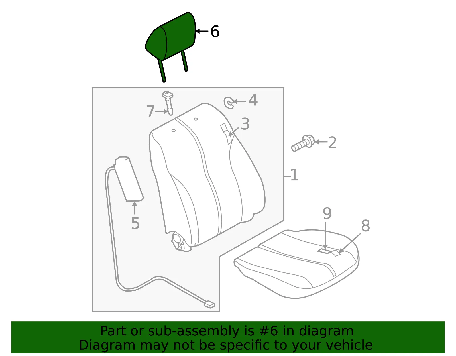 Headrest - Mazda (D651-88-140-02) - view 3