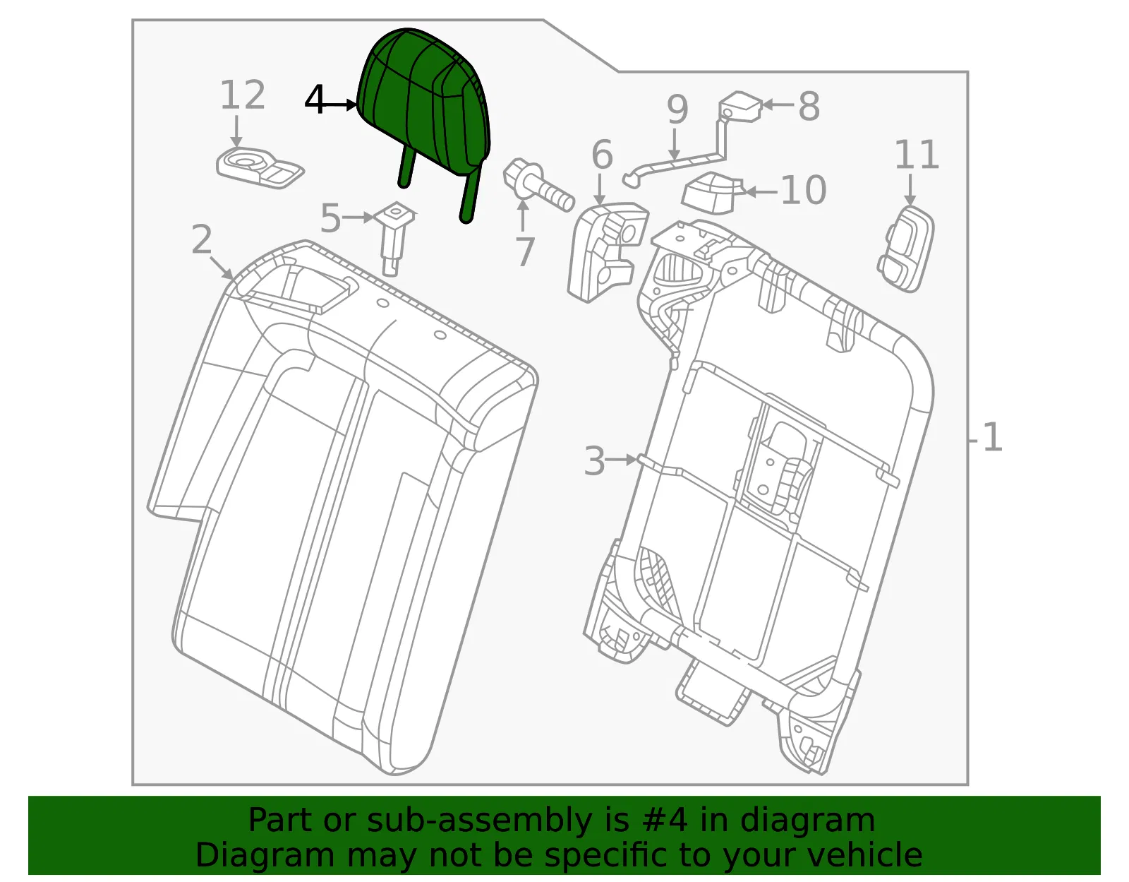 Headrest, Outer - Mazda (DDAJ-88-240B-02) - view 2
