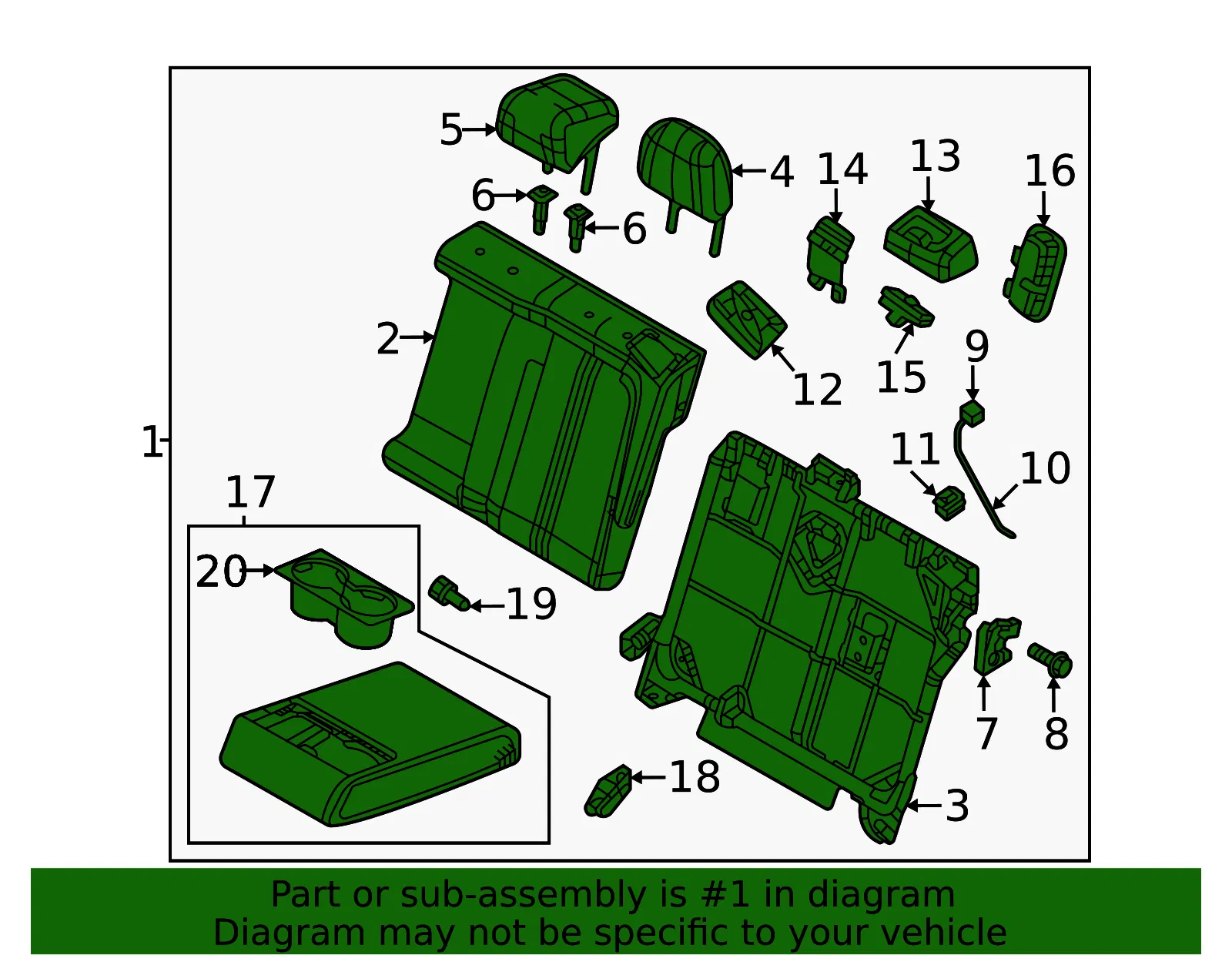 Seat Back Assembly - Mazda (DDAL-57-450E-1B) - view 2