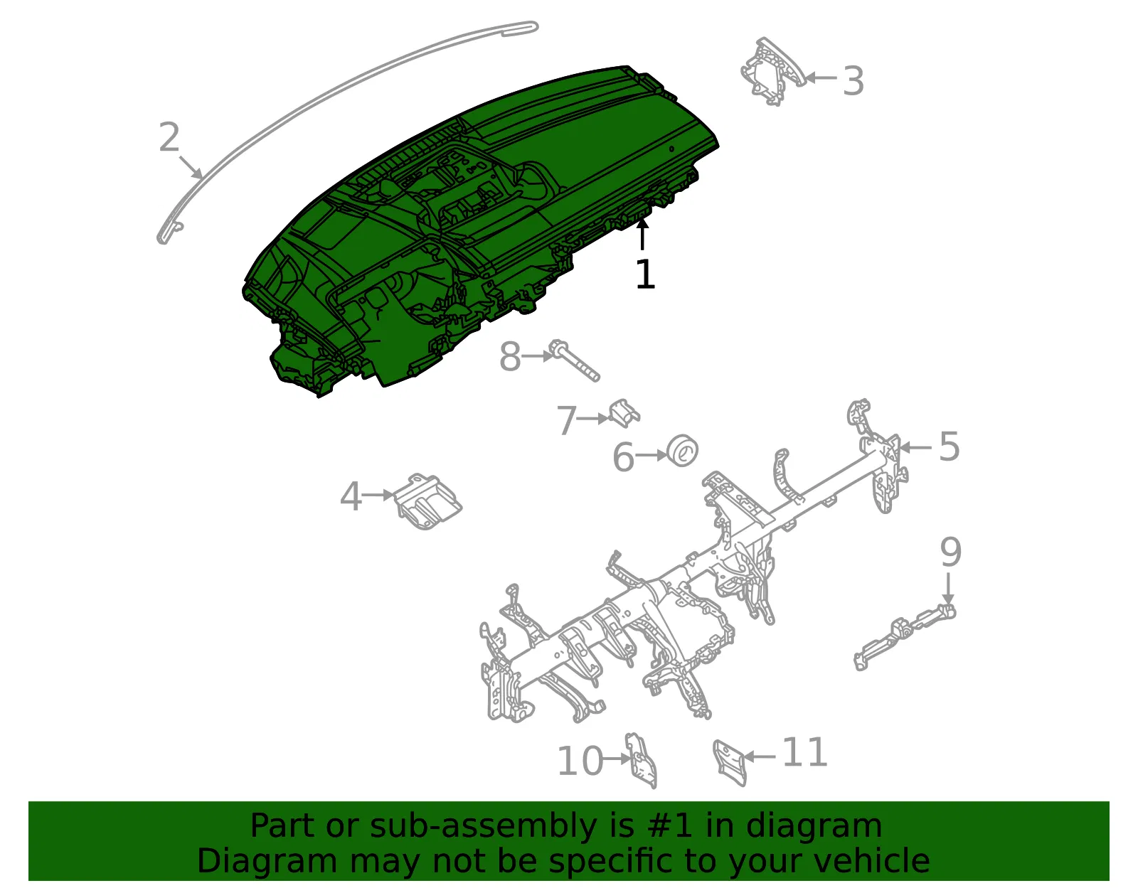 Instrument Panel - Mazda (DN4E-60-350C-02) - view 2