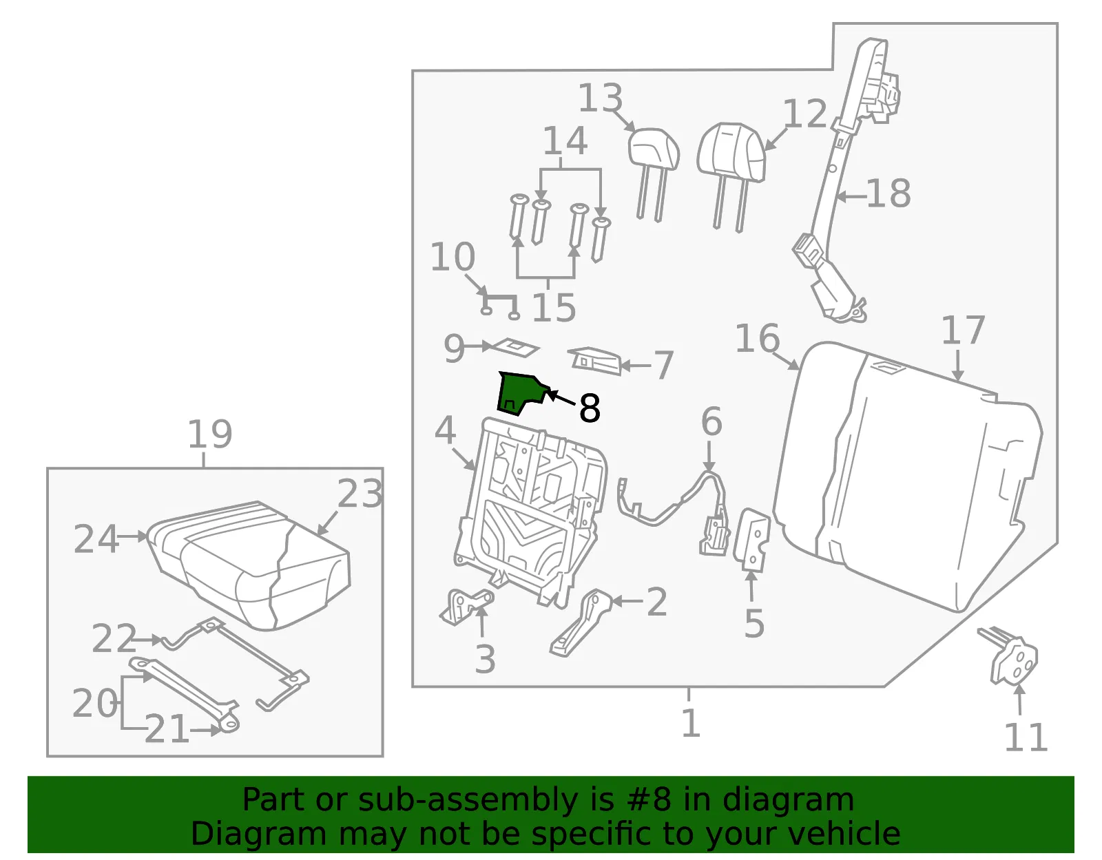 Cover Rear Seat Back - MAZDA (EF91884E4) - view 2