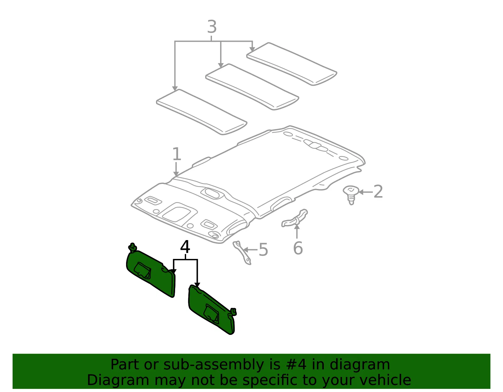 Sun-Visor - Driver's Side (LH) - Mazda (EF92-69-320A-38) - view 2