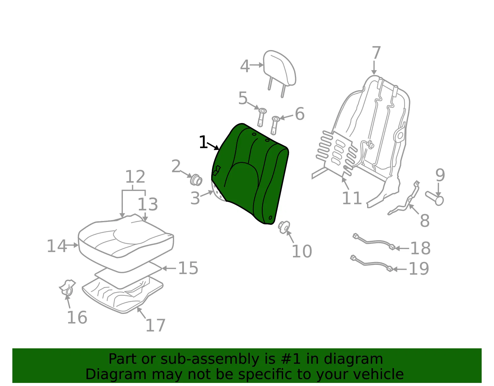 TRIM SEAT BACK - MAZDA (EF9488131F35) - view 2