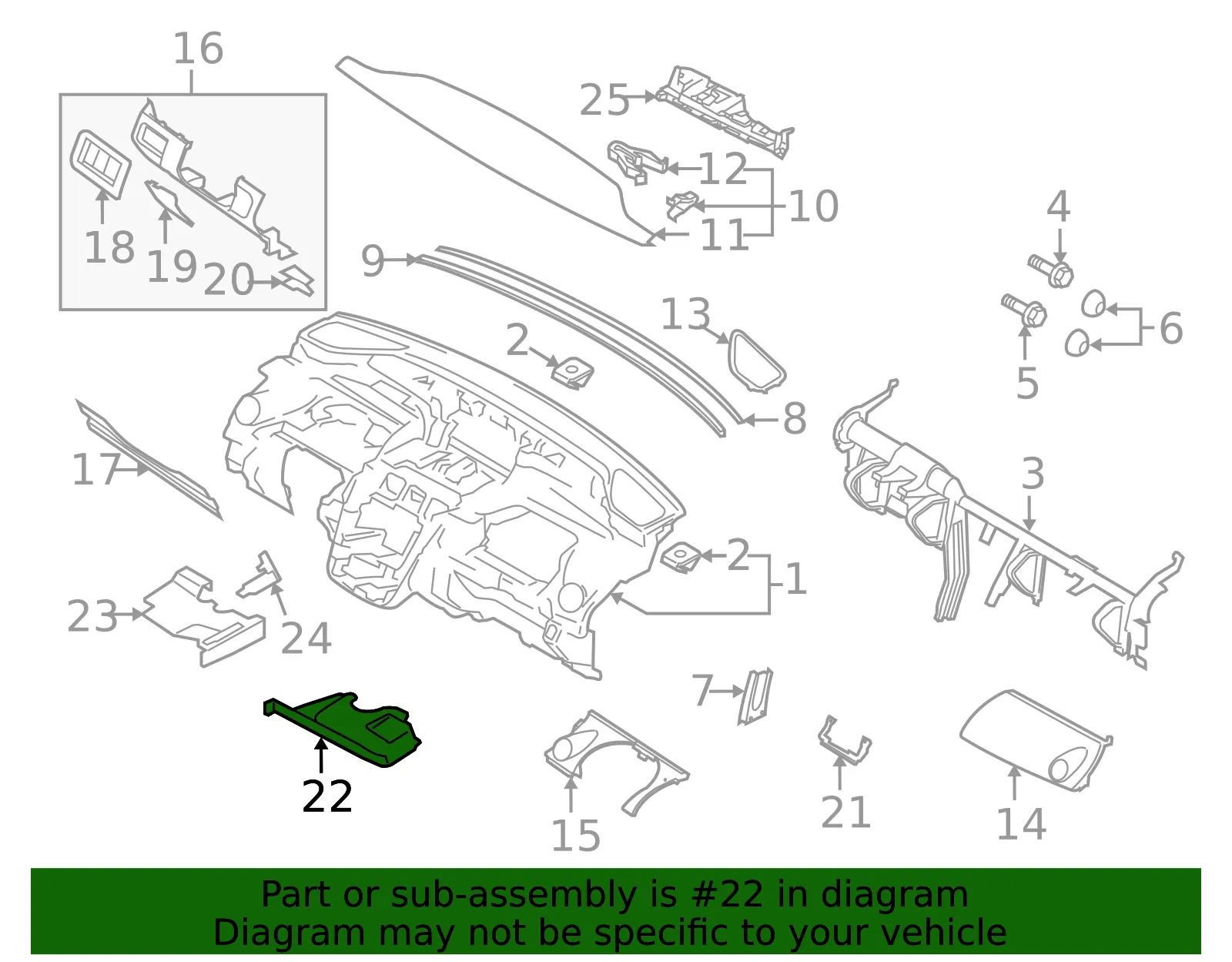 Cover R Under Dash - Passenger Side (RH) - Mazda (EG21-64-520D) - view 2