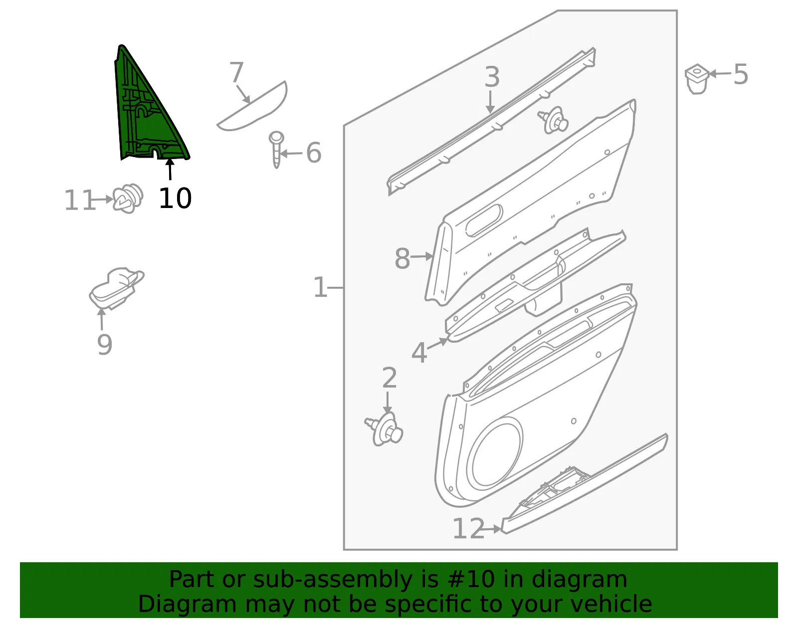 Upper Trim - Passenger Side (RH) - Mazda (EG21-68-51X) - view 3