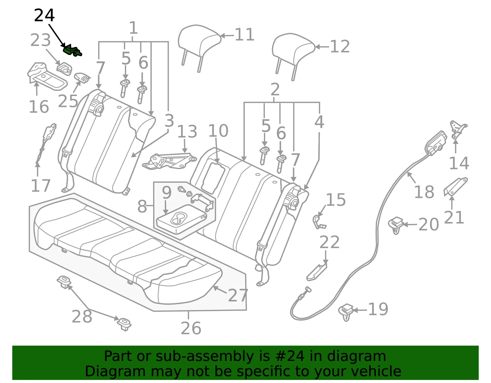GUIDE L BELT SEAT - Driver's Side (LH) - Mazda (EG21-88-2M7) - view 2