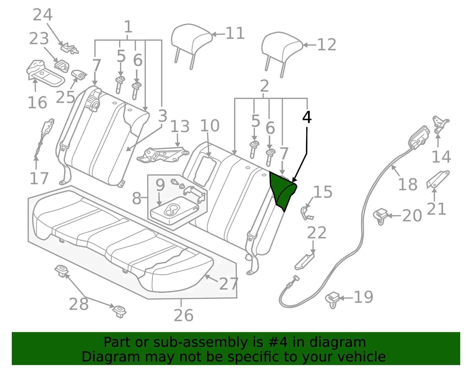 TRIM LT RR ST BACK - MAZDA (EG2188451A34) - view 2
