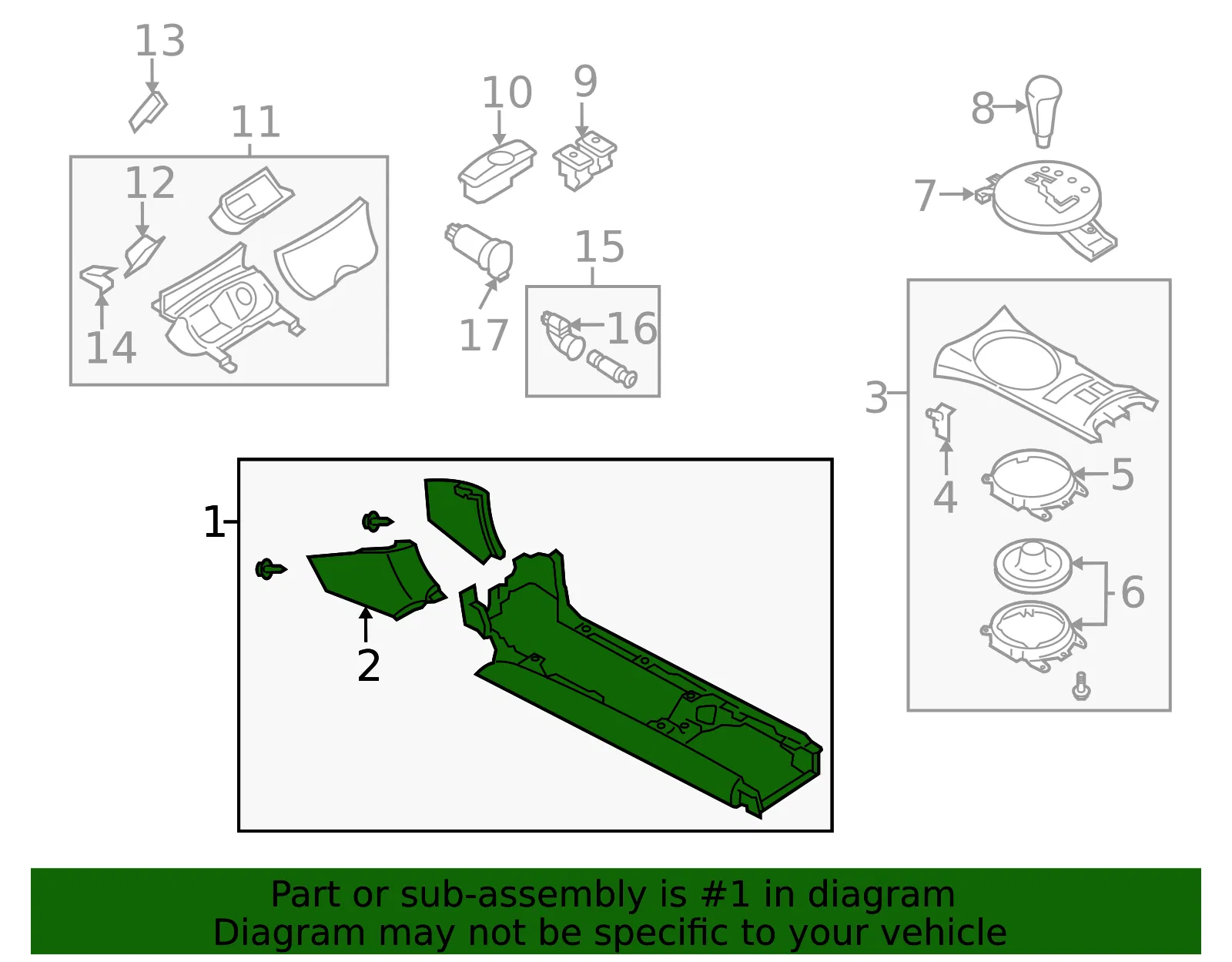 Console Front - MAZDA (F18964320A02) - view 2