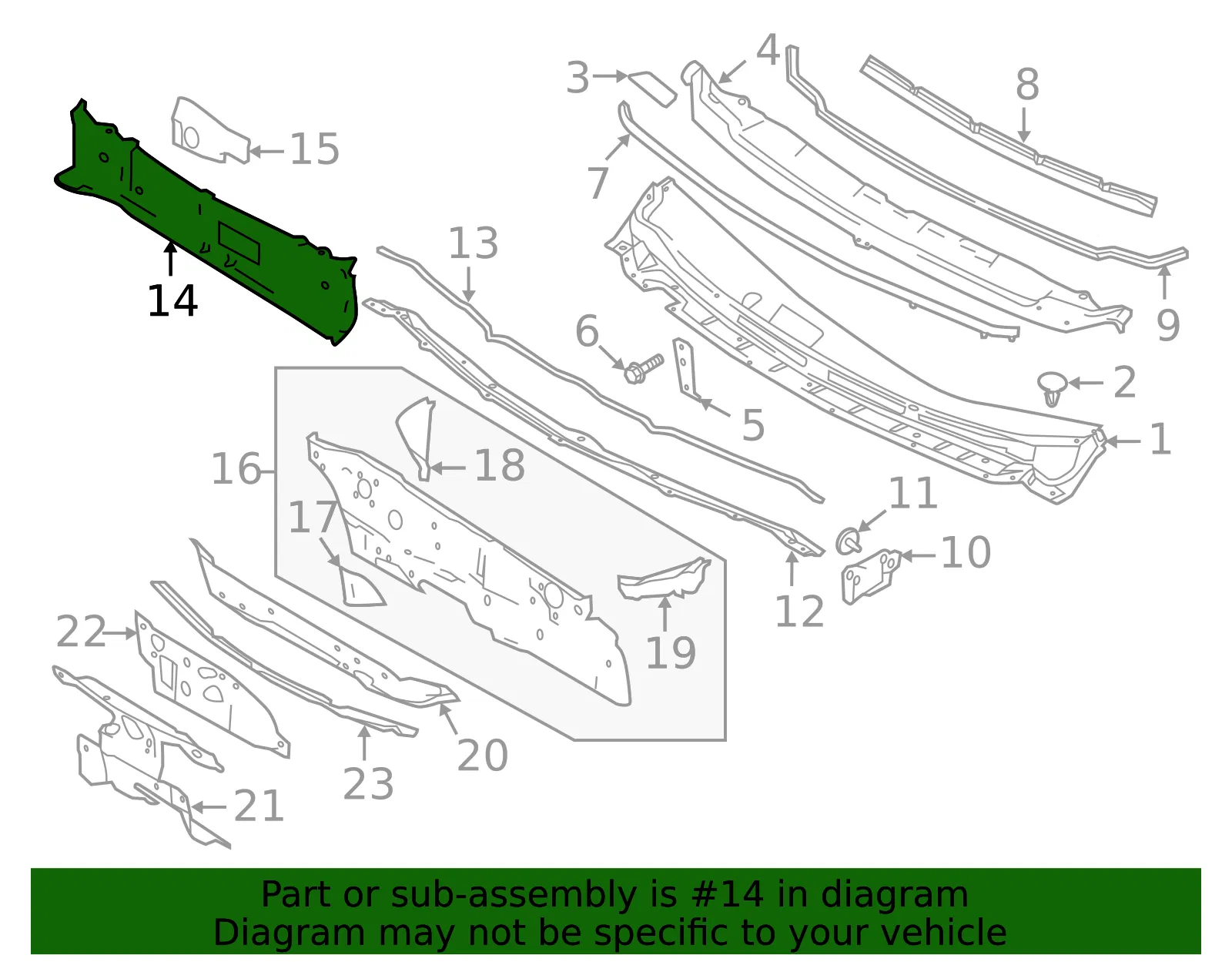 Upper Dash Panel - Nissan (F7100-3WCMA) - view 2