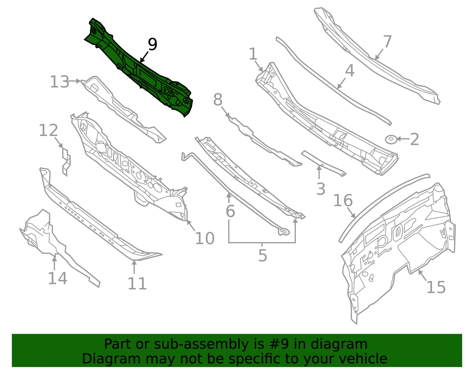 Upper Dash Panel - Nissan (F7100-4FUMA) - view 2