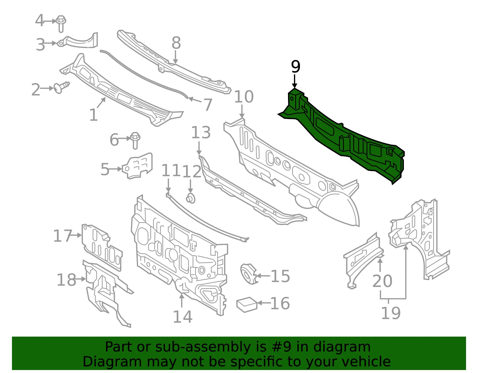 Upper Dash Assembly - Nissan (F7100-5RBMA) - view 2