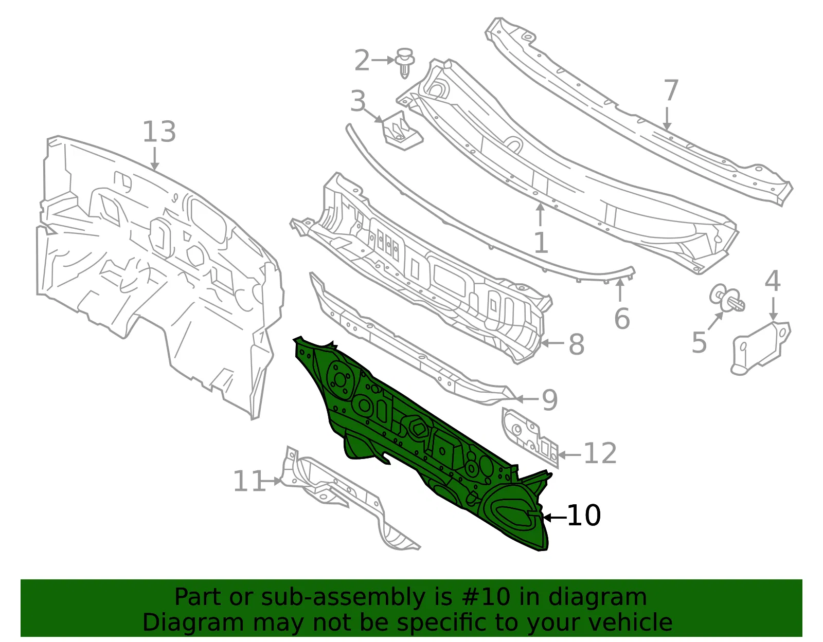 Lower Dash Panel - Nissan (F7300-3ANMA) - view 2