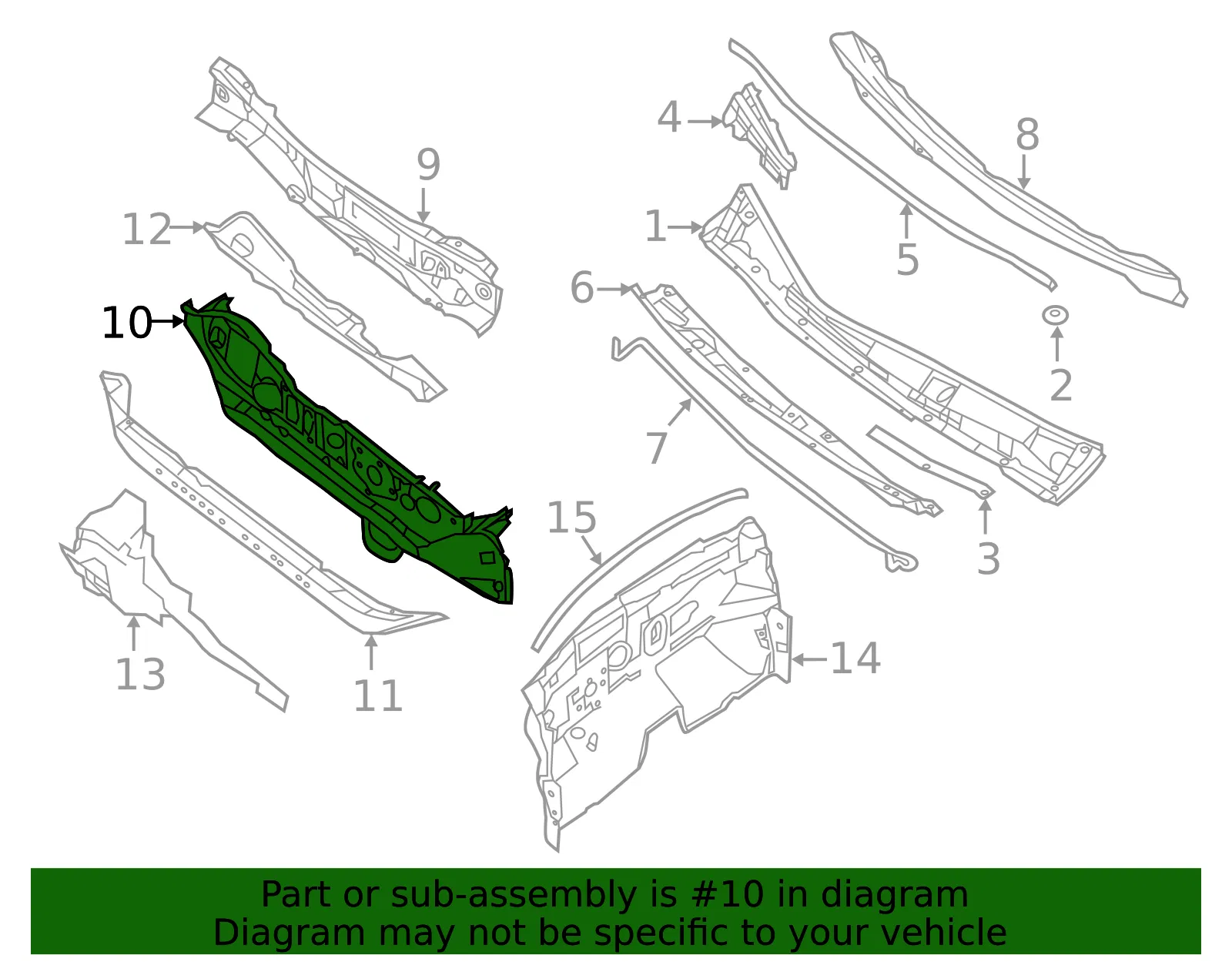Lower Dash Panel - Nissan (F7300-4ATEA) - view 2
