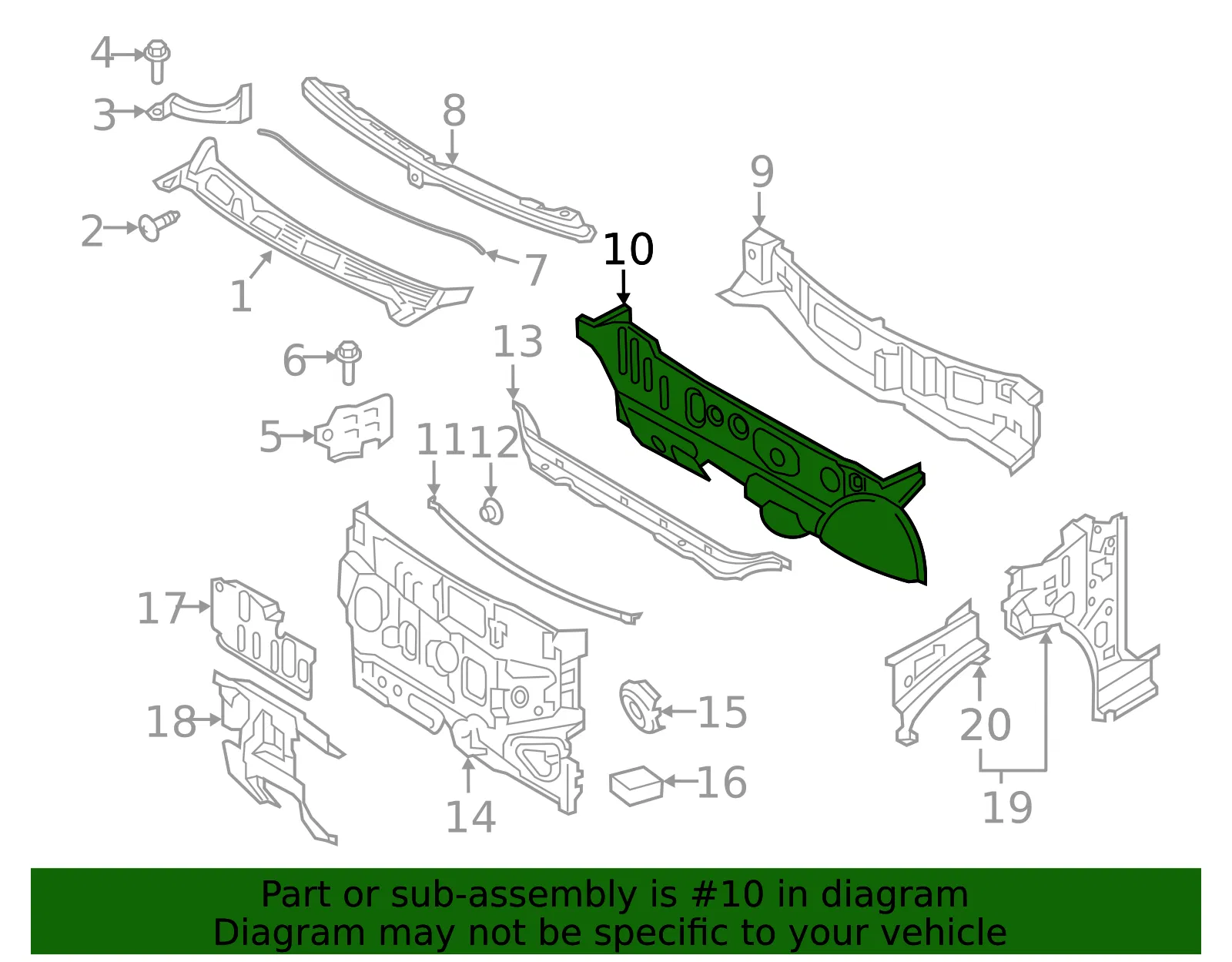 Lower Dash Panel - Nissan (F7300-5RLMA) - view 2