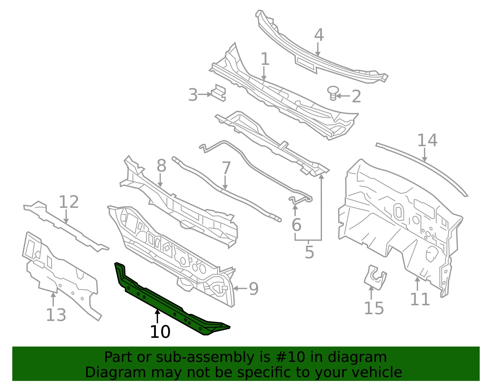 Dash Lower Cross Member - Nissan (F7402-3NFMA) - view 2
