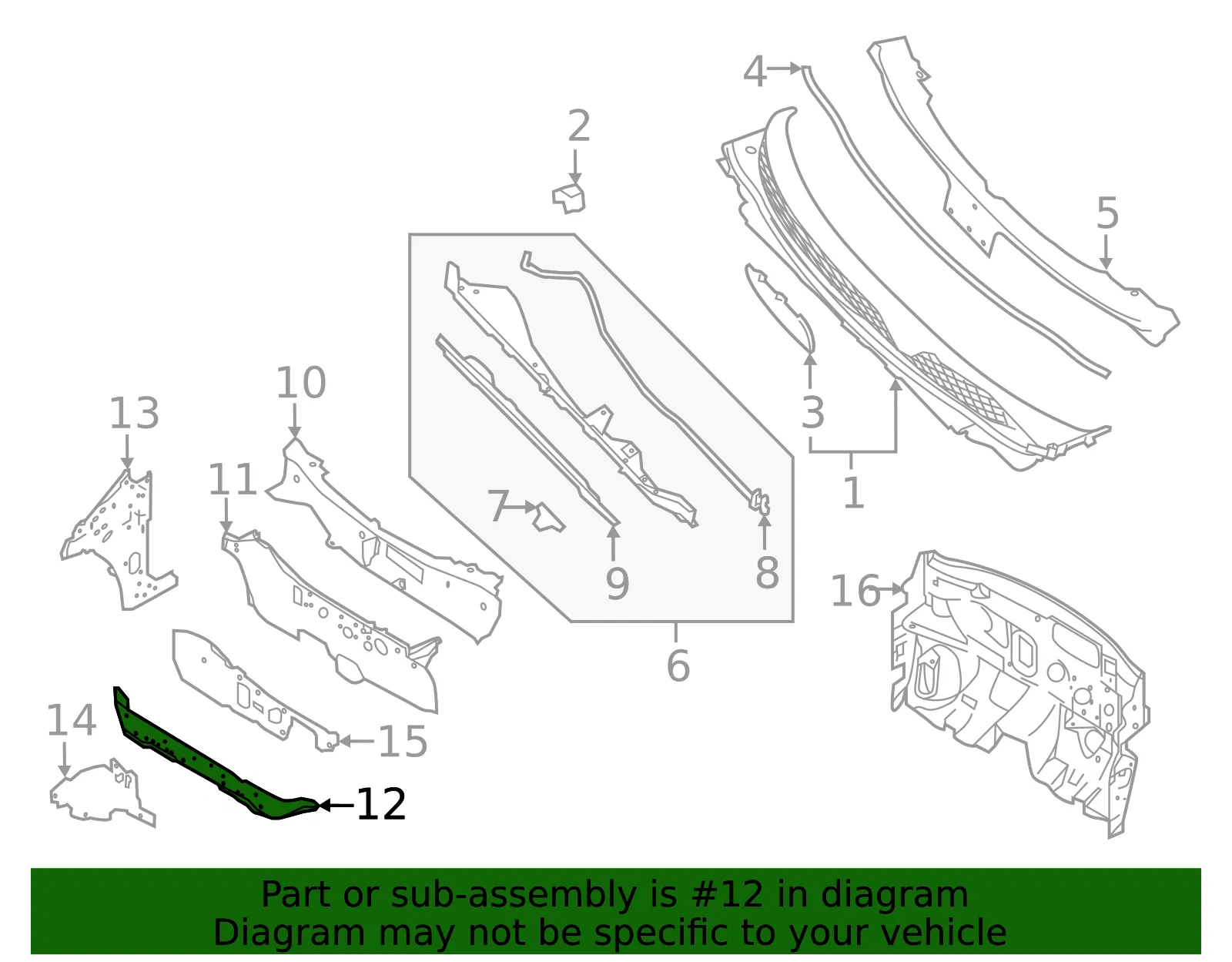 Dash Lower Cross Member - Nissan (F7402-5HAMC) - view 2