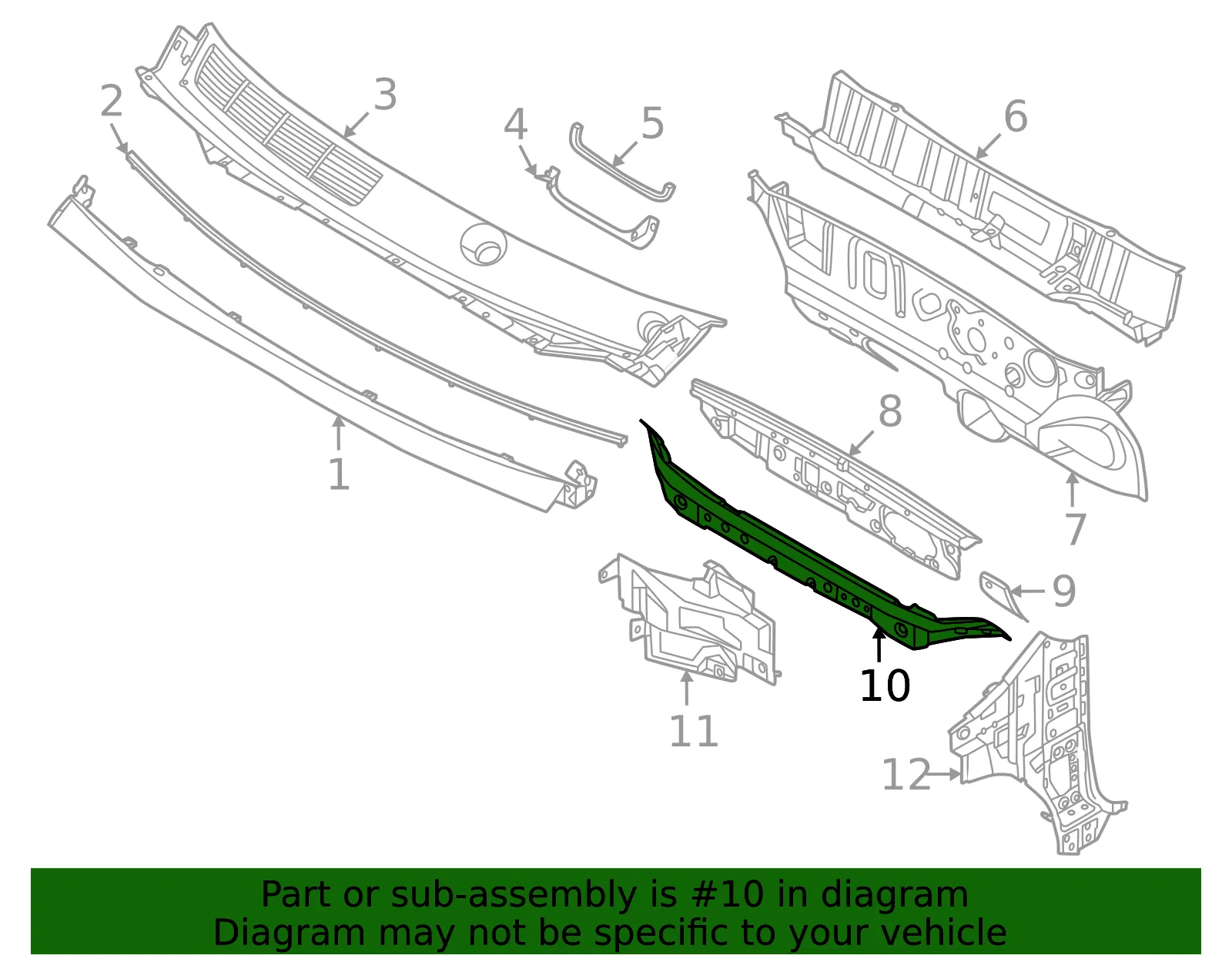 Dash Lower Cross Member - Nissan (F7402-7LGMA) - view 2