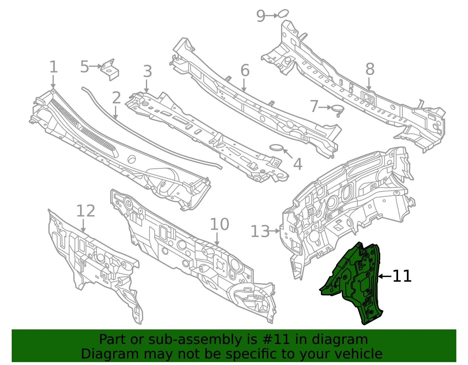 Left Dash Side Panel - Nissan (F7601-7BAMA) - view 2