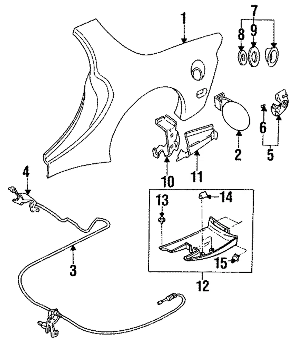 Filler Pocket - Mazda (FD01-42-24Z) - view 2