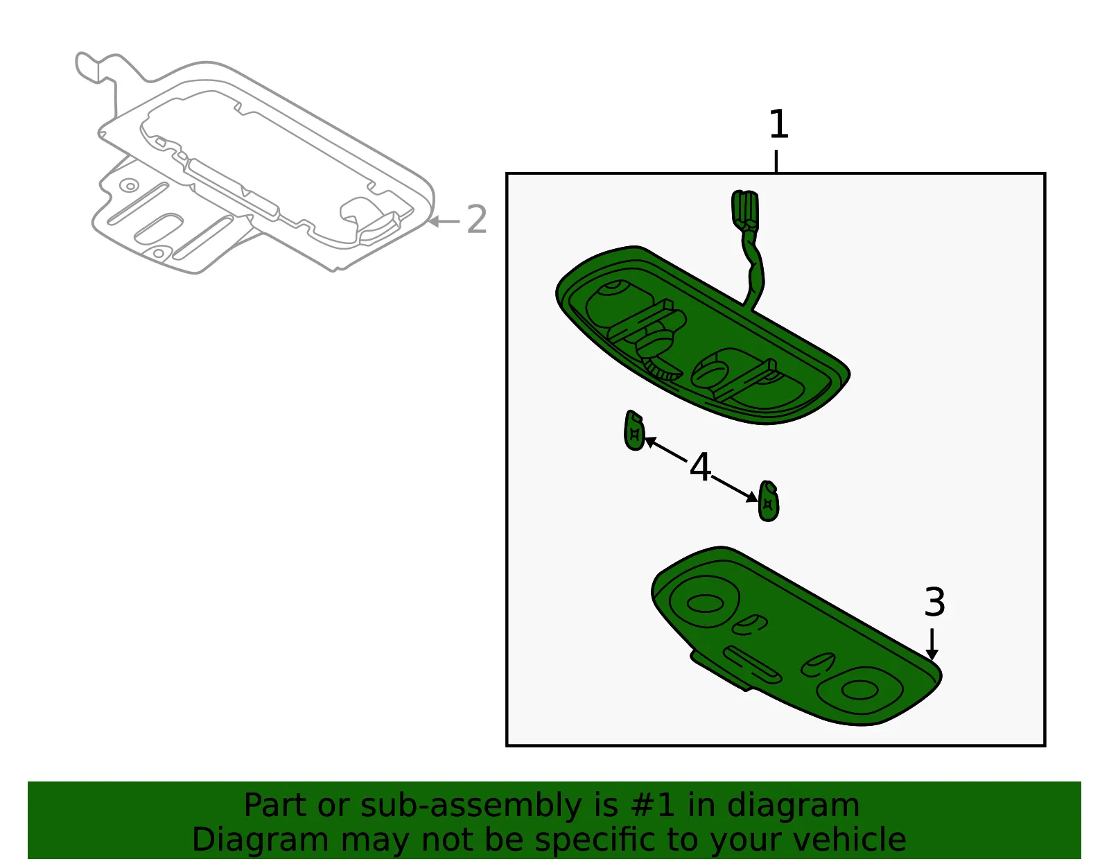 CONSOLE OVERHEAD - Mazda (FD03-69-970E-03) - view 2