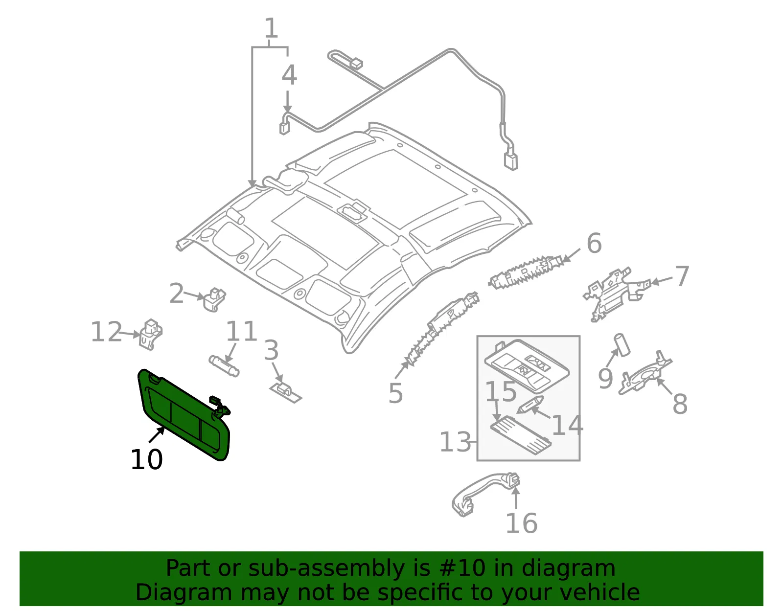 Sun-Visor - Driver's Side (LH) - Mazda (FE01-69-320G-77) - view 2