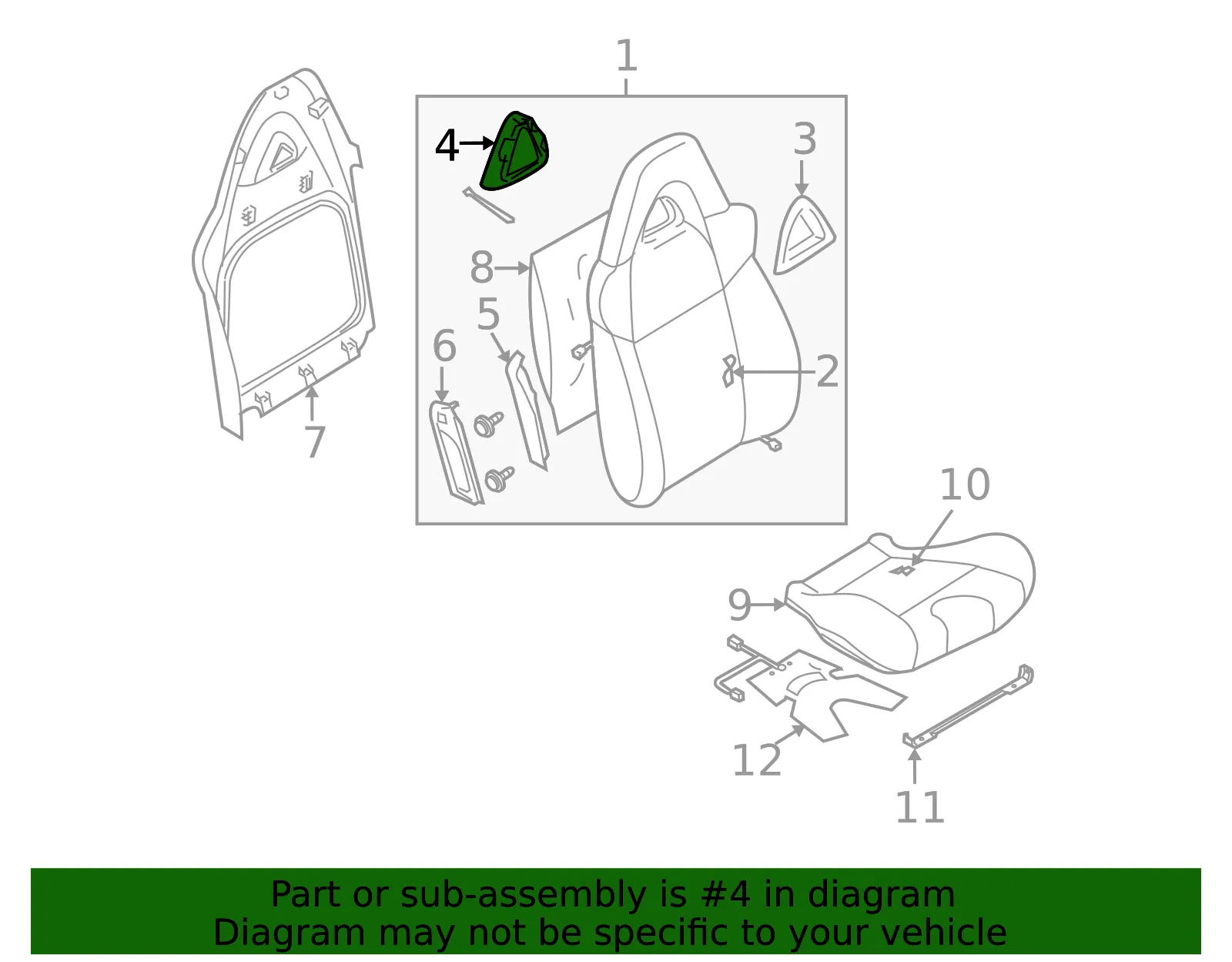 Bezel Rr Frt Seat Back - MAZDA (FE87881M9) - view 2