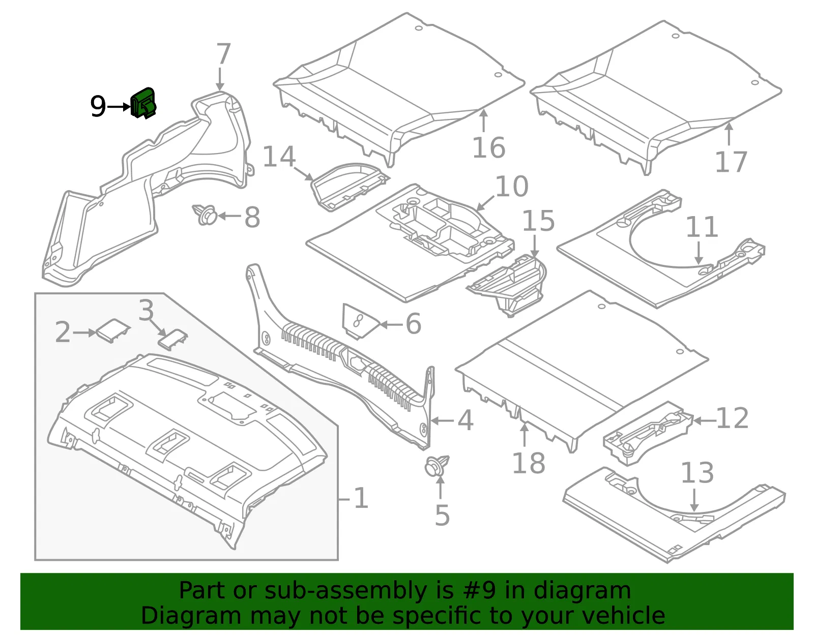 Trunk Side Trim Clip - Mazda (GHK1-68-AD2) - view 3