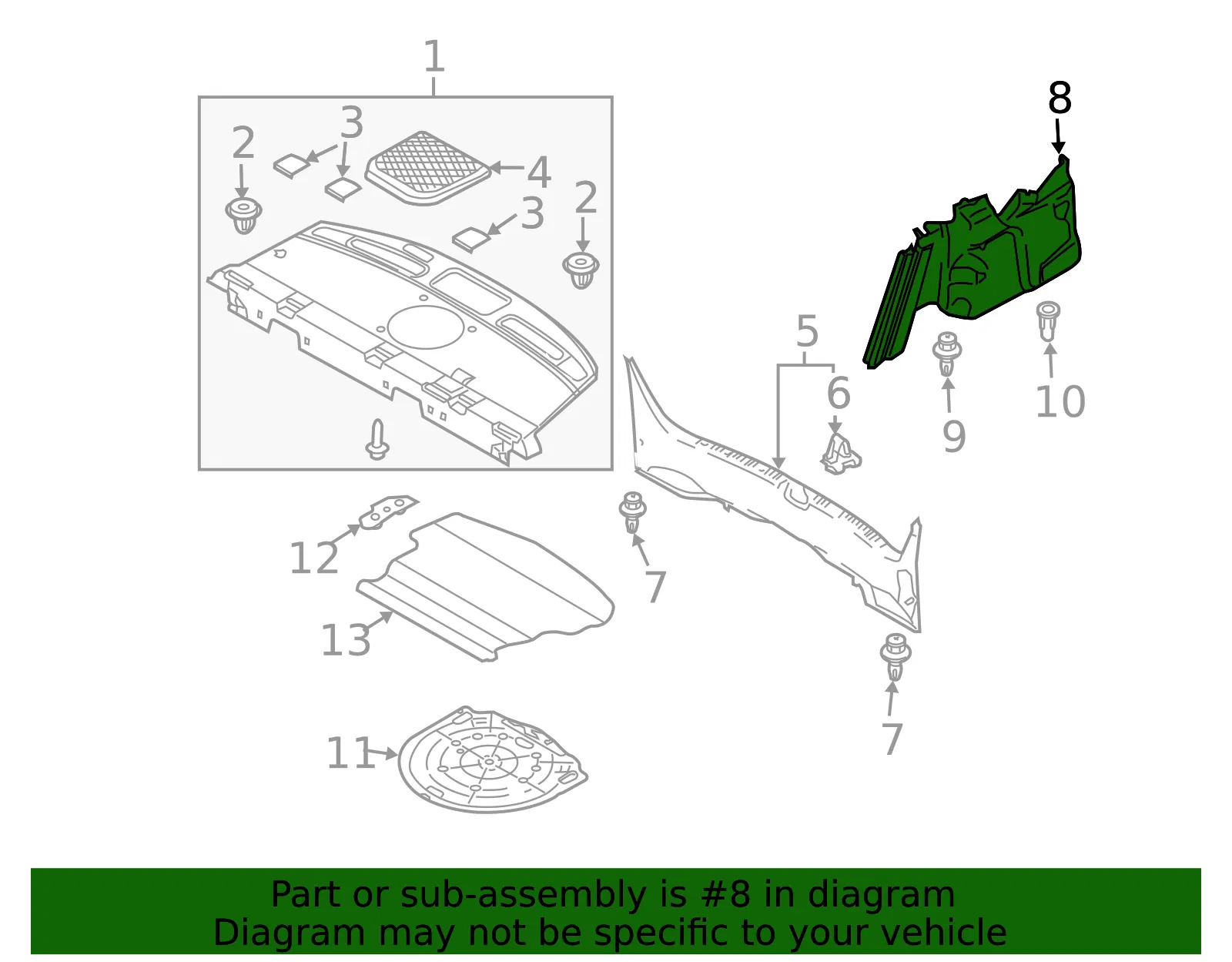 Trim Rt Trunk - Passenger Side (RH) - Mazda (GK2E-68-850D) - view 2