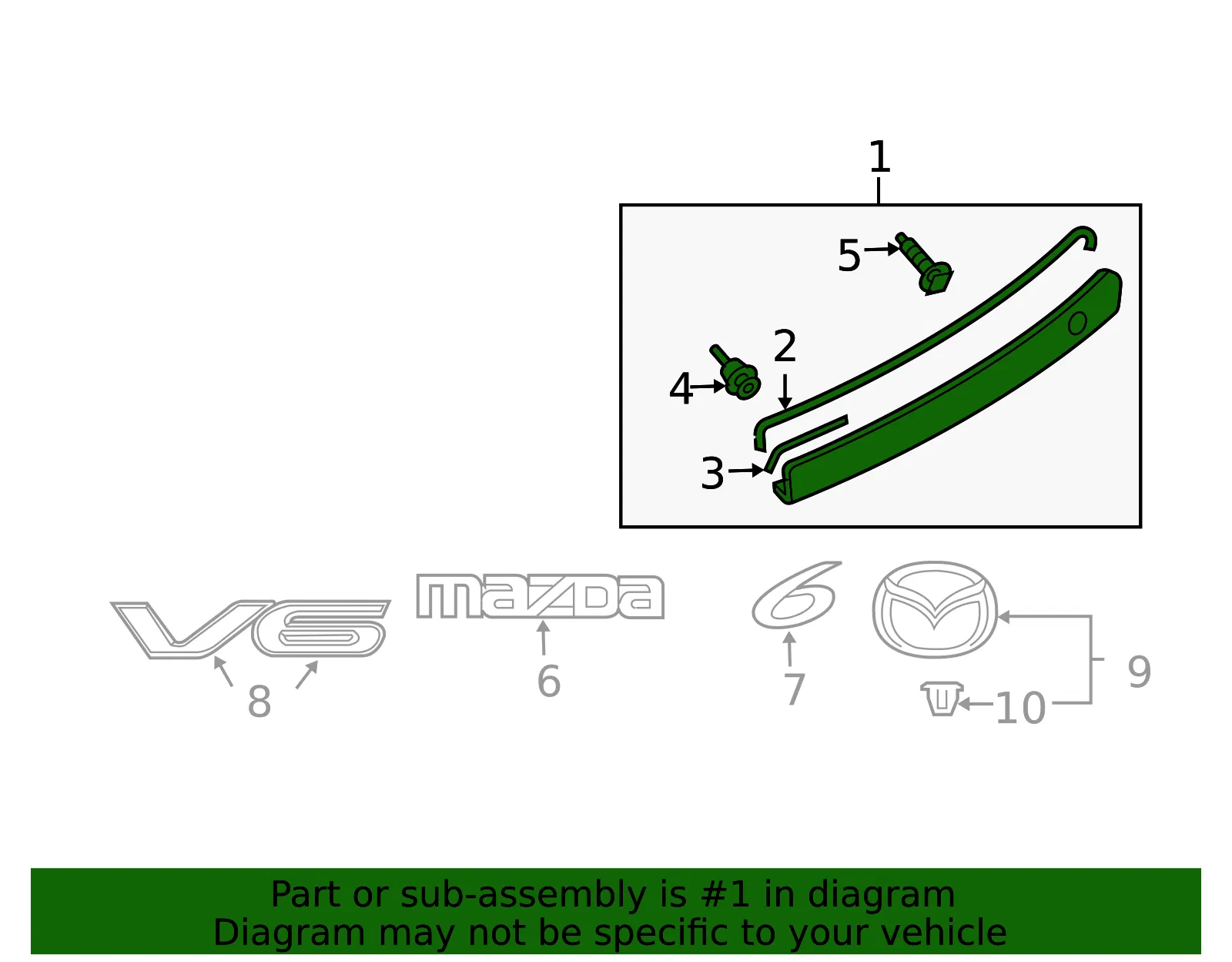 Garnish Lift Gate - MAZDA (GM9A50810ABB) - view 2