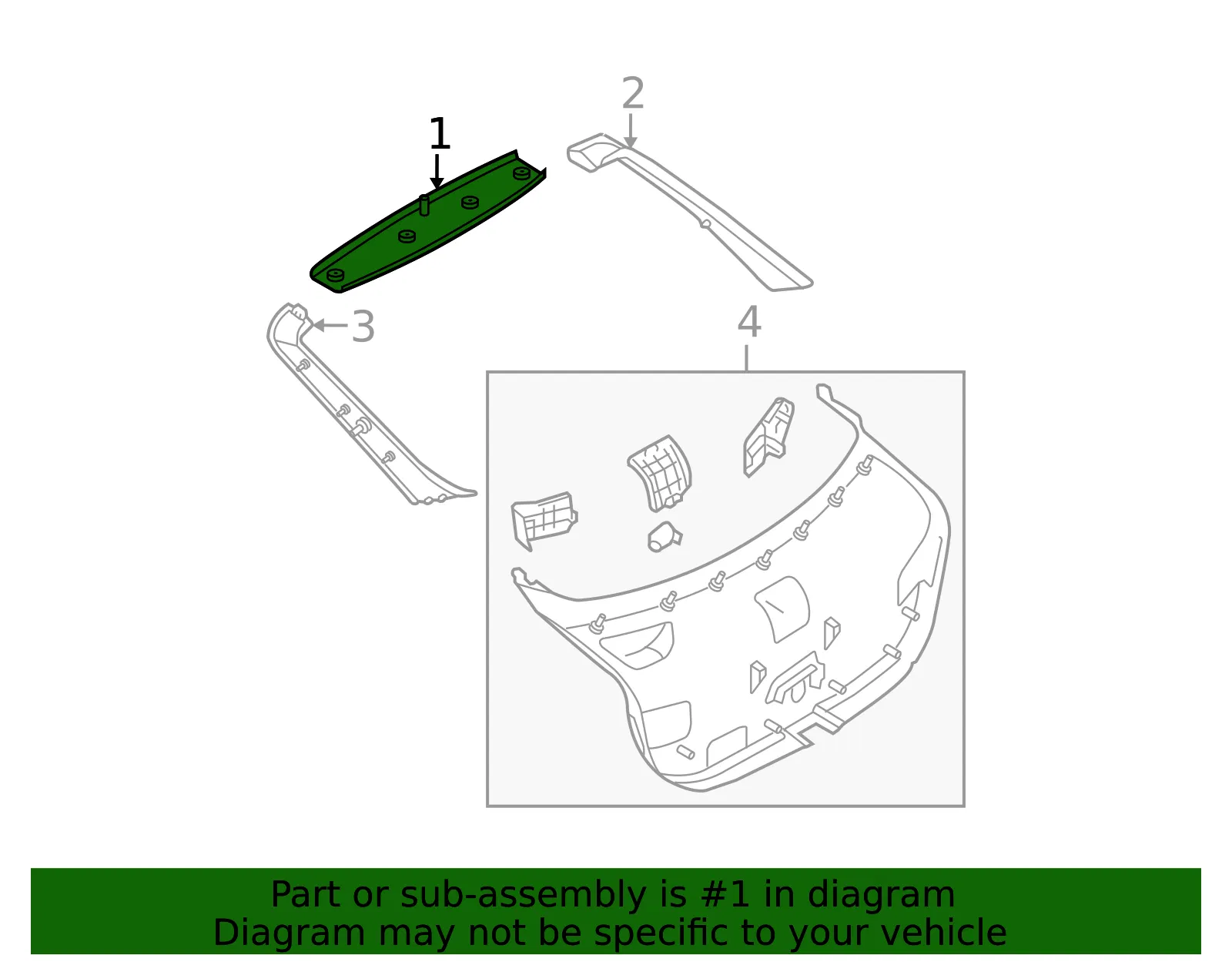 Trim Liftgate Upper - MAZDA (GM9A68930B02) - view 2