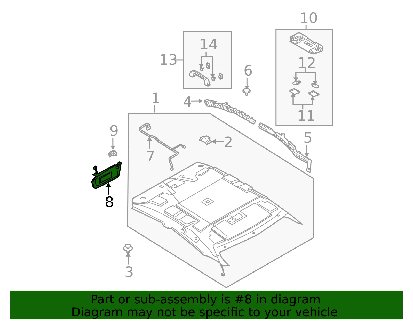Sun Visor L - Driver's Side (LH) - Mazda (GN3B-69-320-80) - view 2