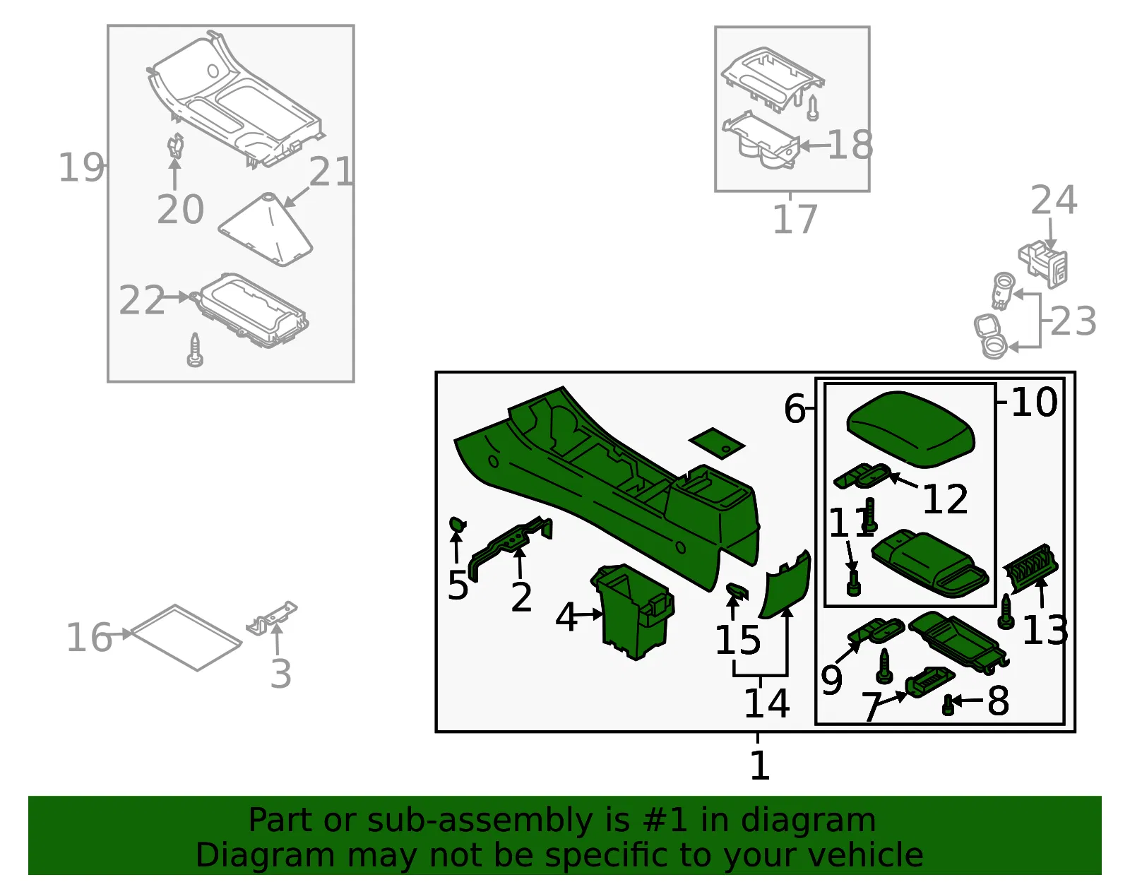 Console Rear - MAZDA (GP7A64420B02) - view 2