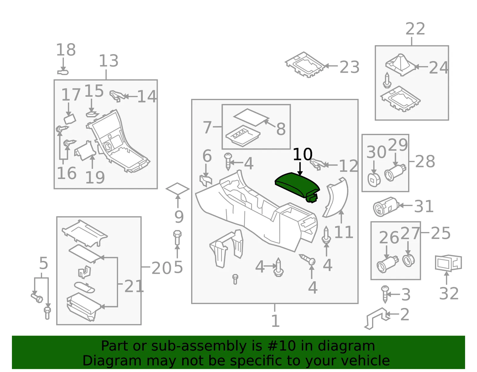 Lid Console - MAZDA (GS3L64450G74) - view 2