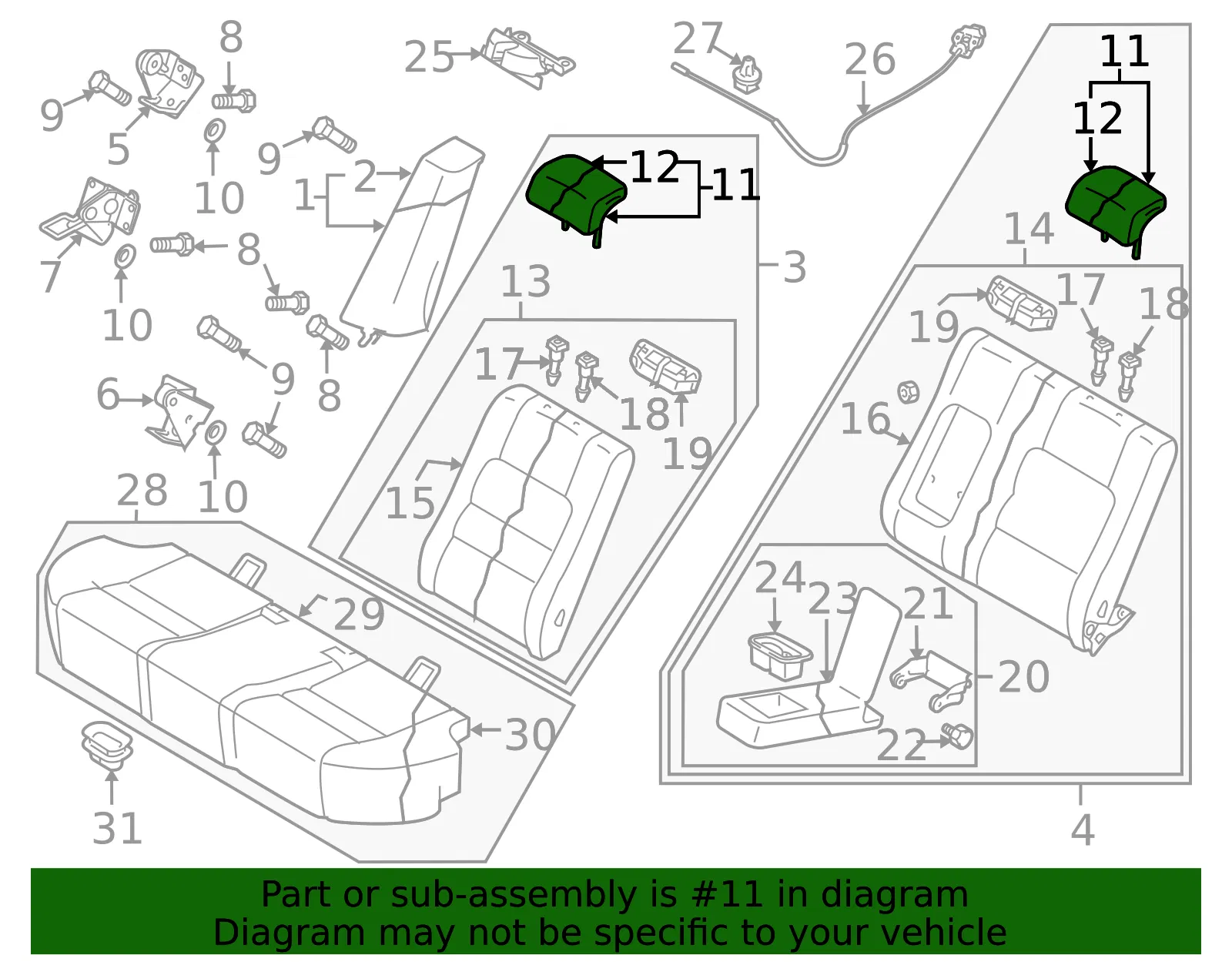 Restraint Head - MAZDA (GS3L8824002) - view 2