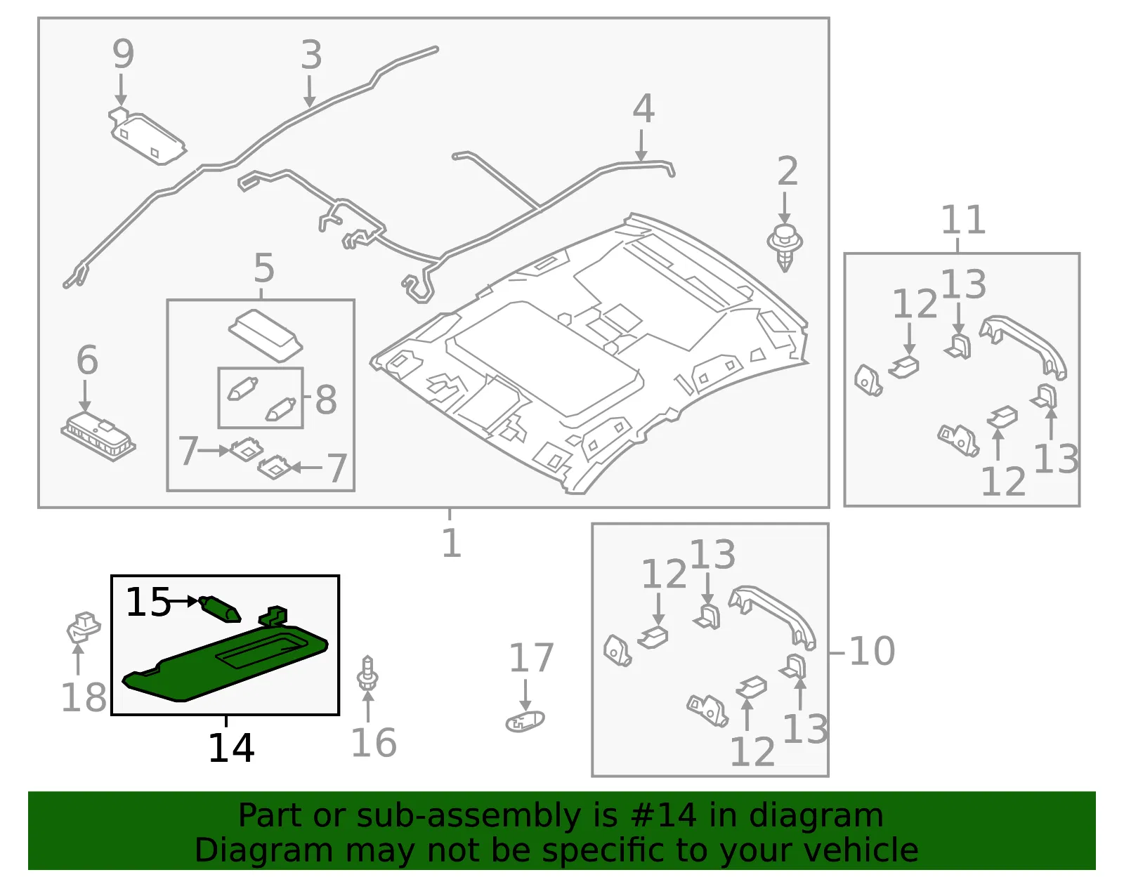 Sun-Visor - Driver's Side (LH) - Mazda (GSH7-69-320-75) - view 2